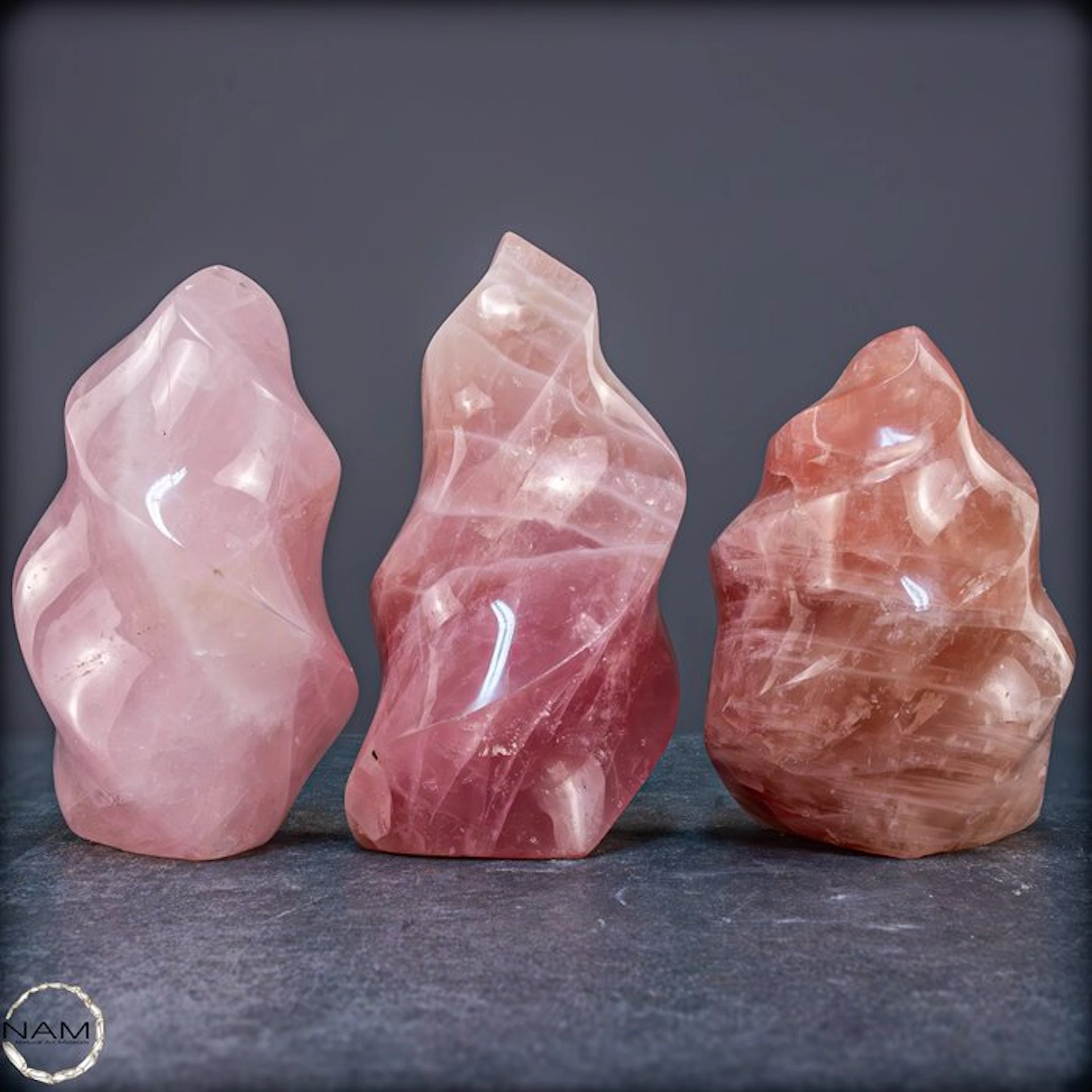 Rose Quartz Flame Set – Soft elegance in delicate pink tones.- 2238.19 g - (3)
