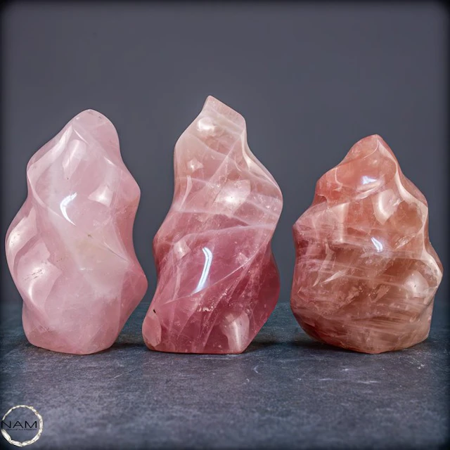 Rose Quartz Flame Set – Soft elegance in delicate pink tones.- 2238.19 g - (3)