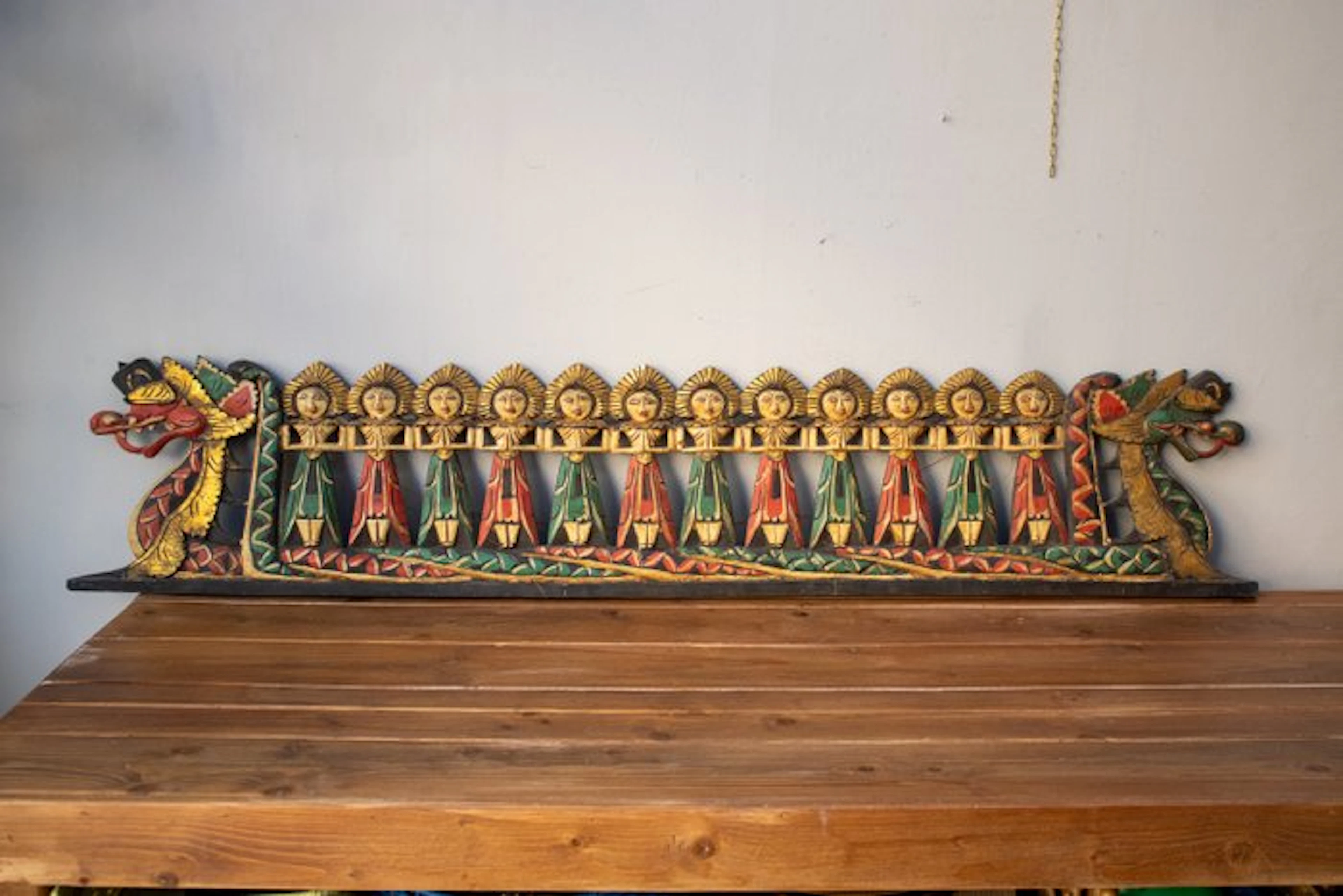 Panel - 150 cm - figures and dragons - Bali - Indonesia (No reserve price)