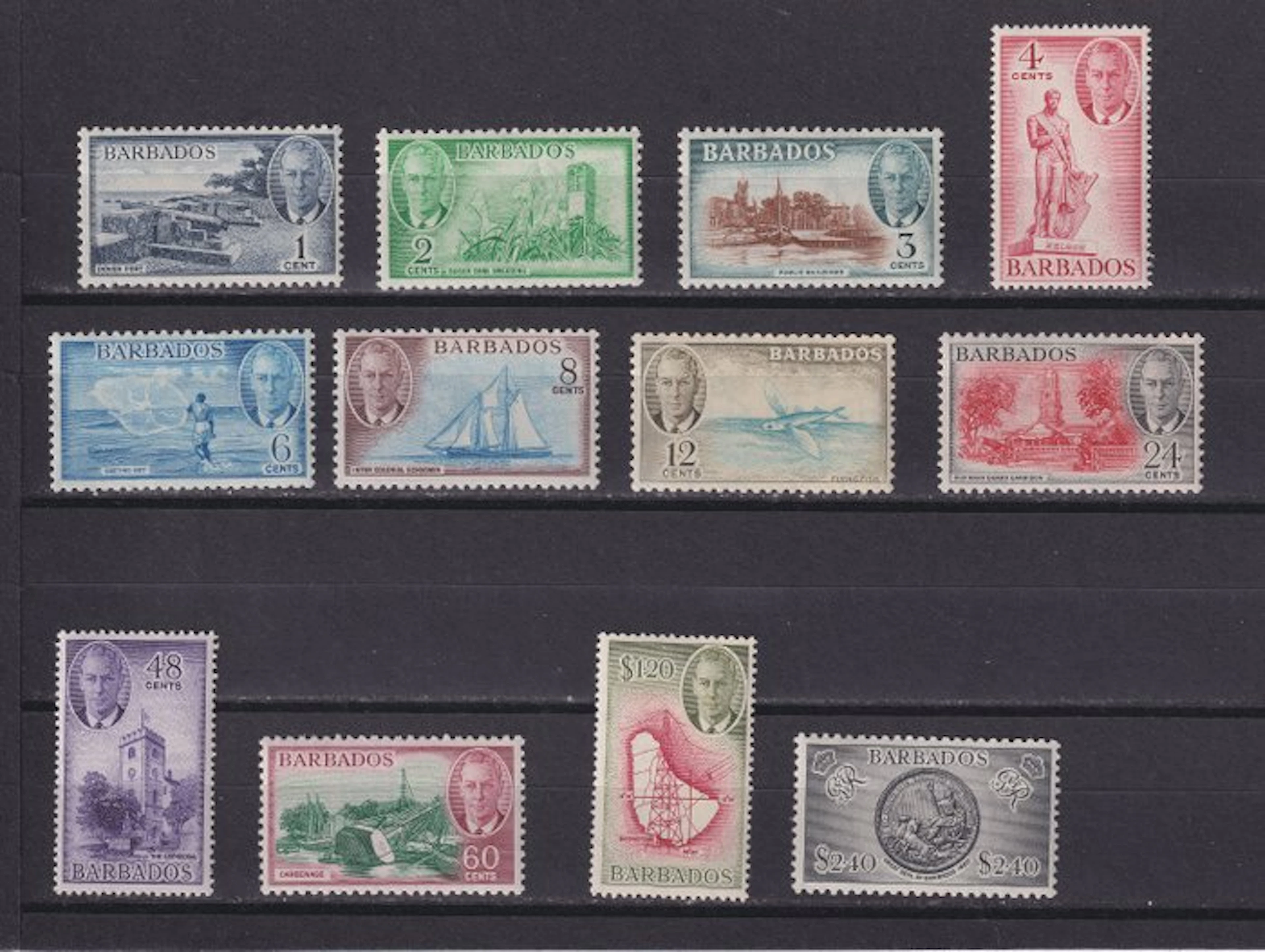 Barbados 1938/1952 - Complete Series Lot King George VI MNH