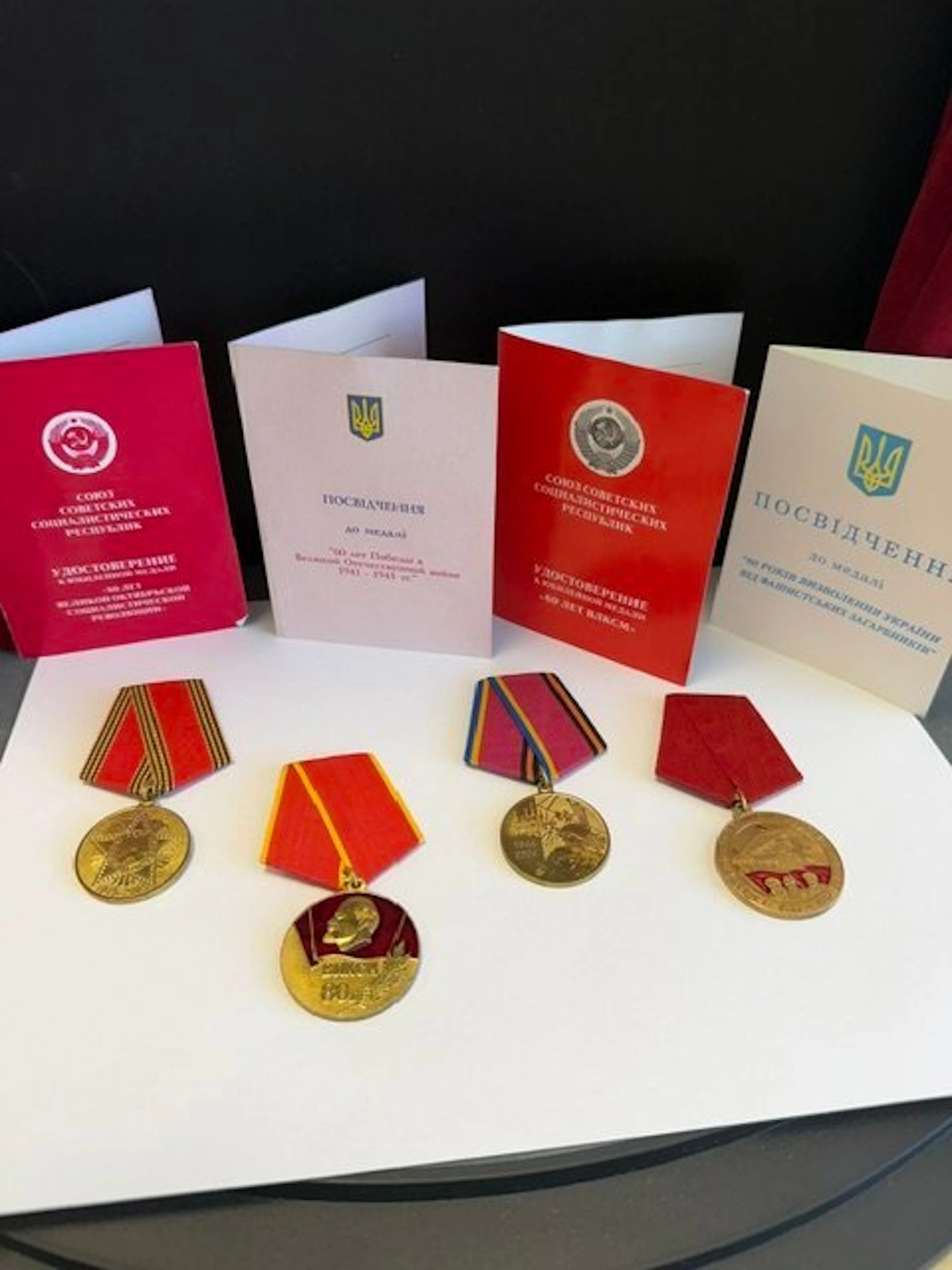 Ukraine, Lot of Soviet- & Ukrainian Medals (4 sets)...