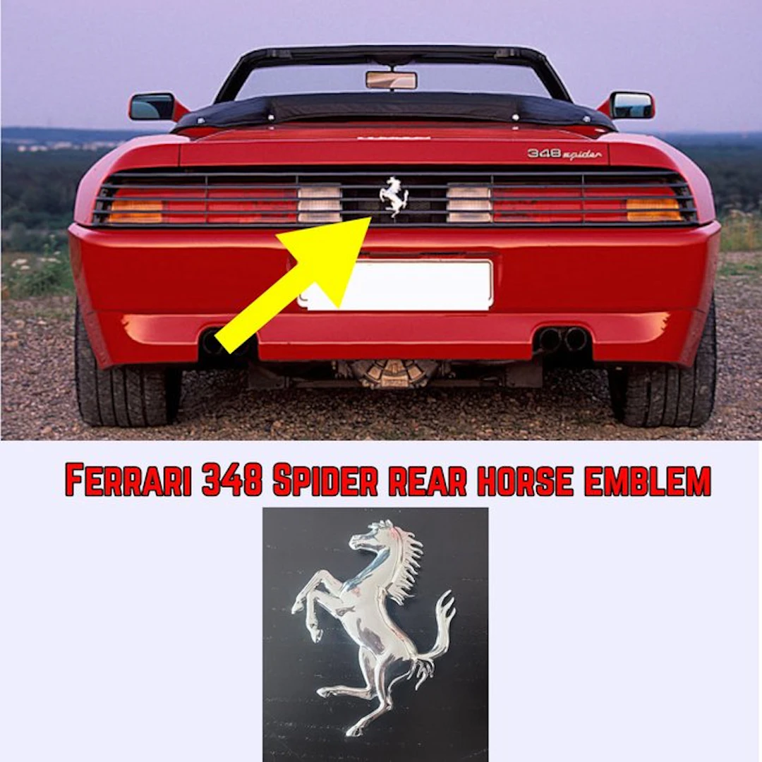 Ferrari 348TS 348 Spider F355 Rear Horse Emblem (New Old Stock) -