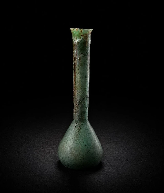 Ancient Roman, Empire Glass Unguentarium - 13 cm
