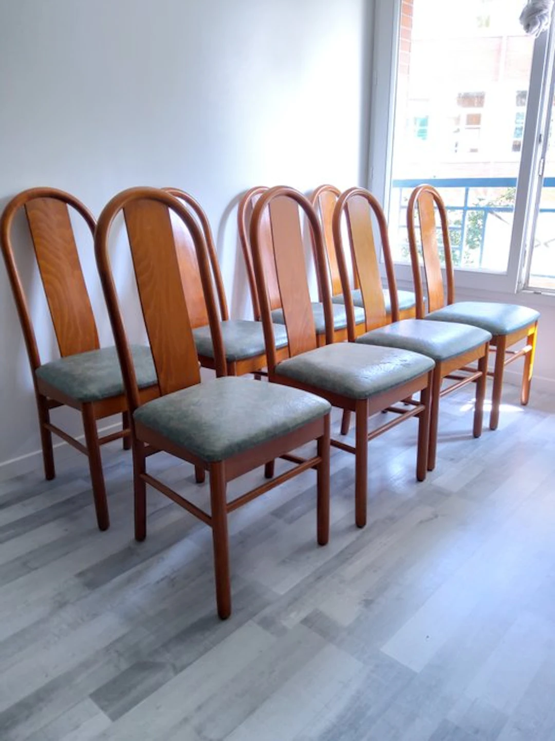 Baumann - Chair (8) - wood, polyester - Baumann Paris-8 sets