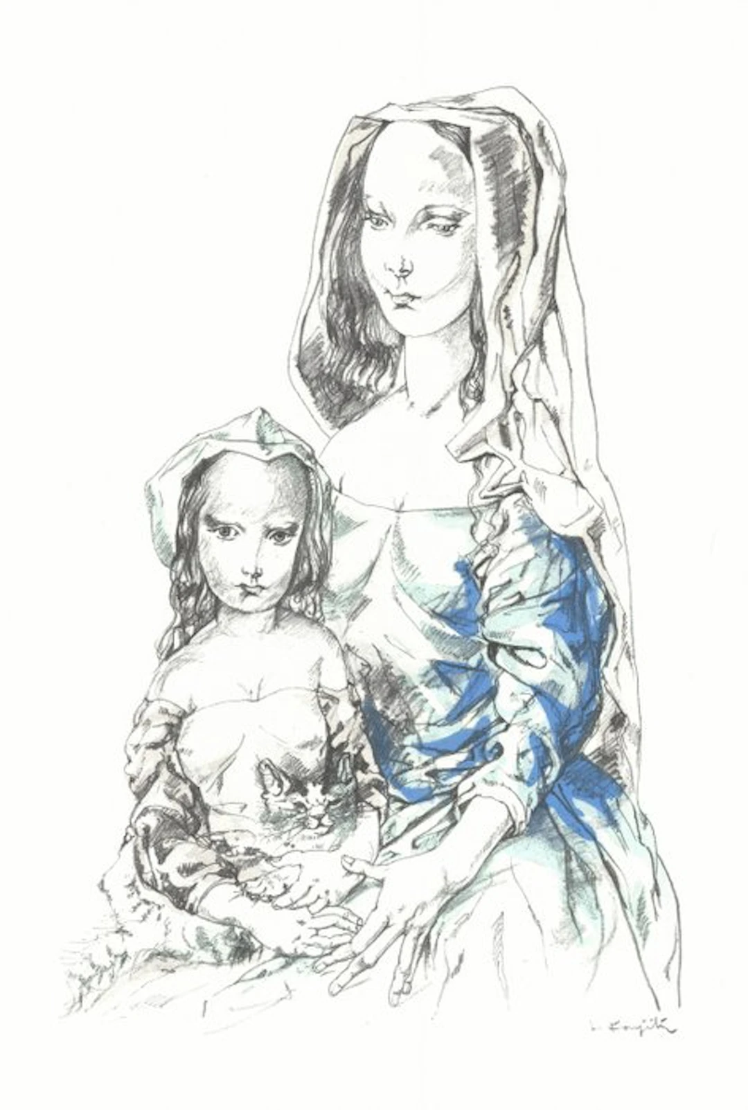 Léonard Foujita (1886-1968) - Femme et enfant