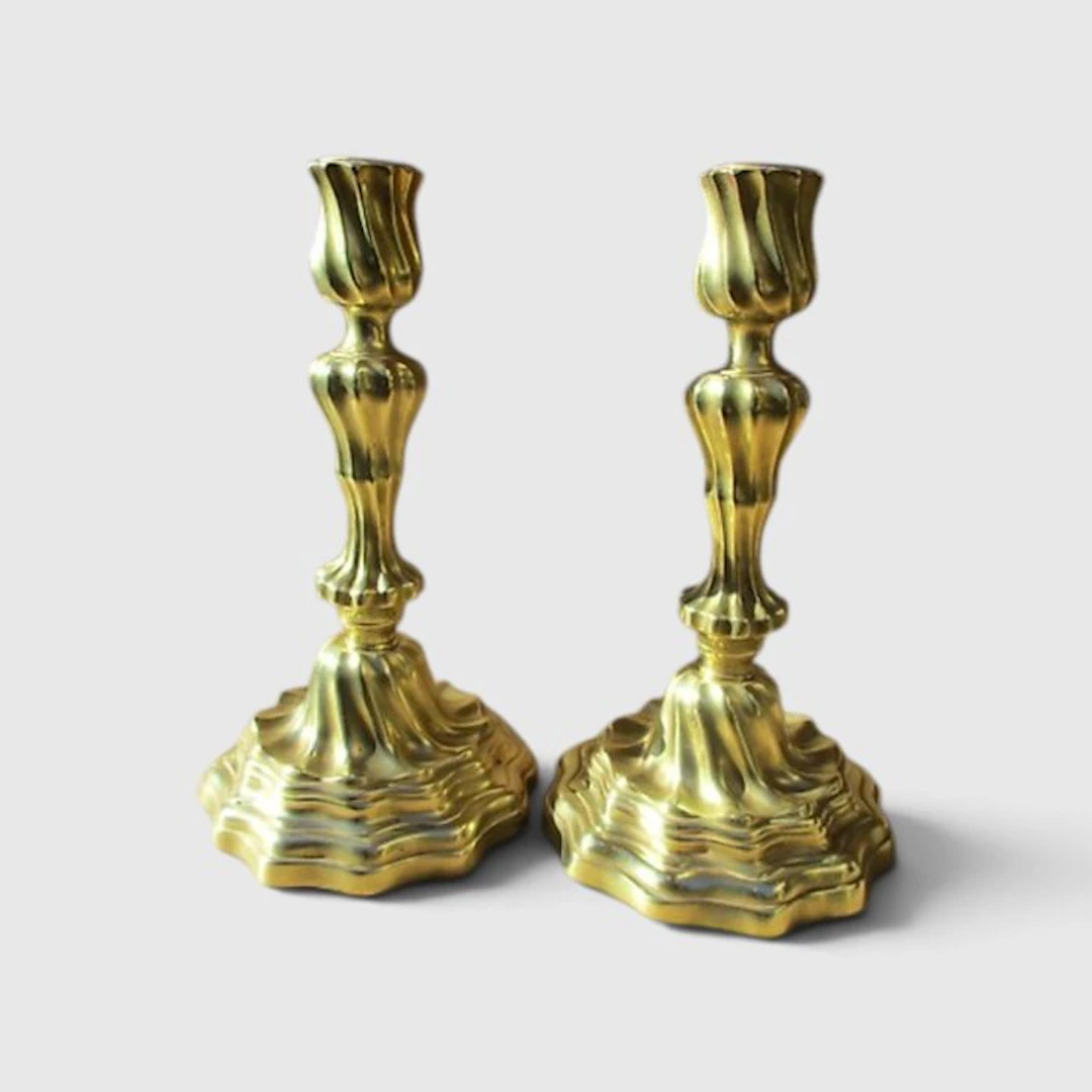 Taperstick (2) - Pair of Louis XV style candle holders