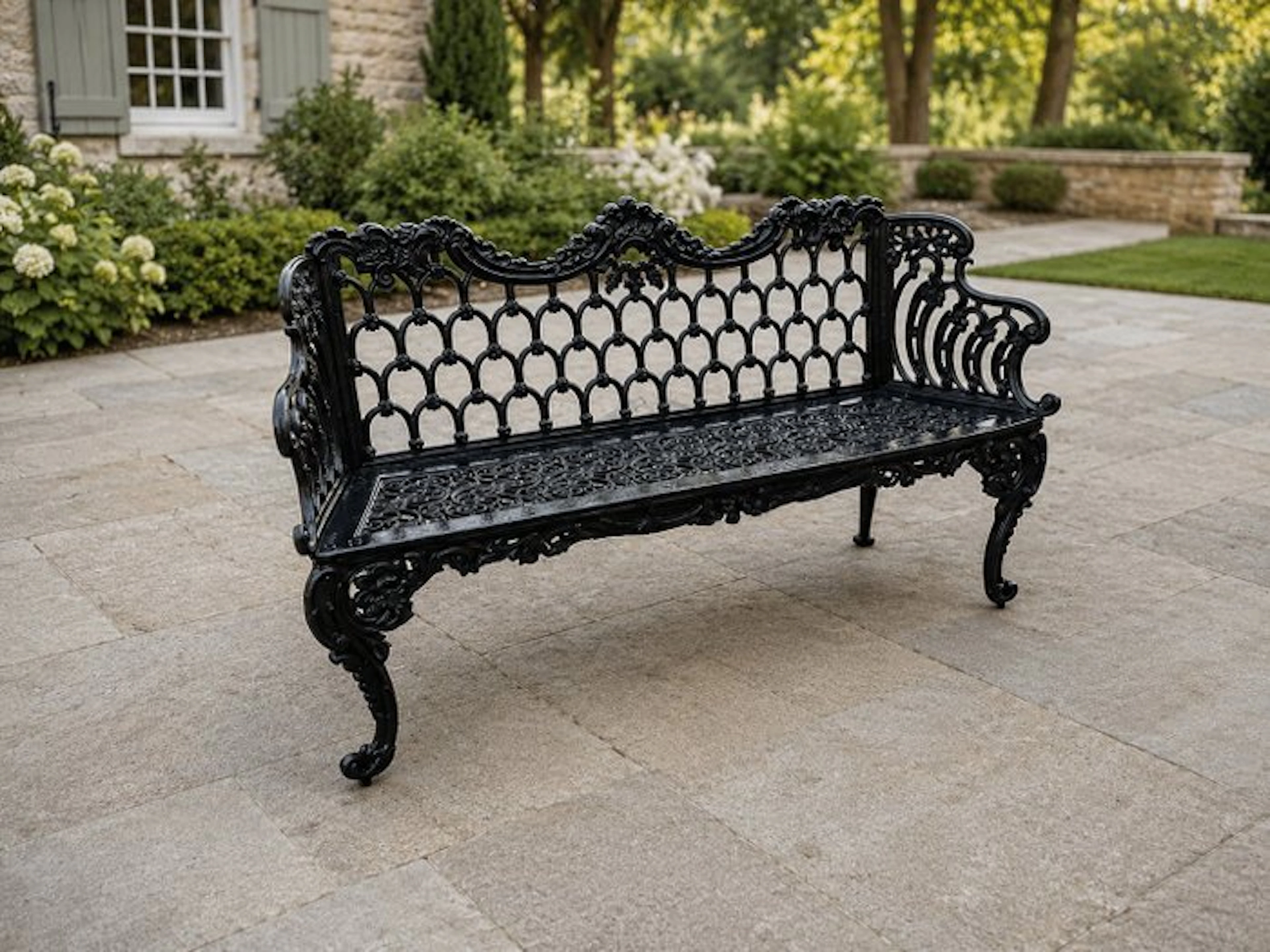 Outdoor bench - Monumental XXL cast-iron garden bench –...
