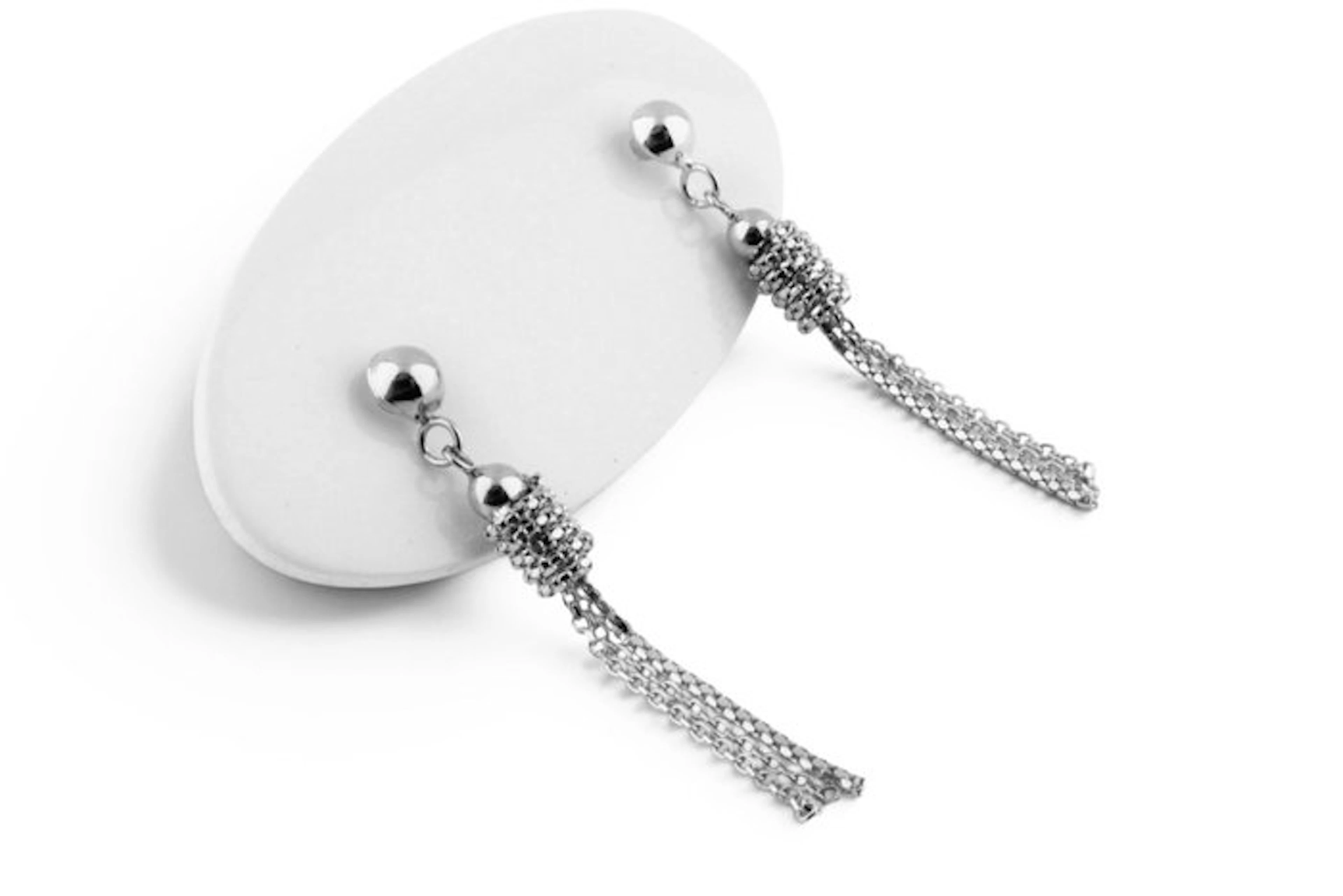 Earrings - 18 kt. White gold
