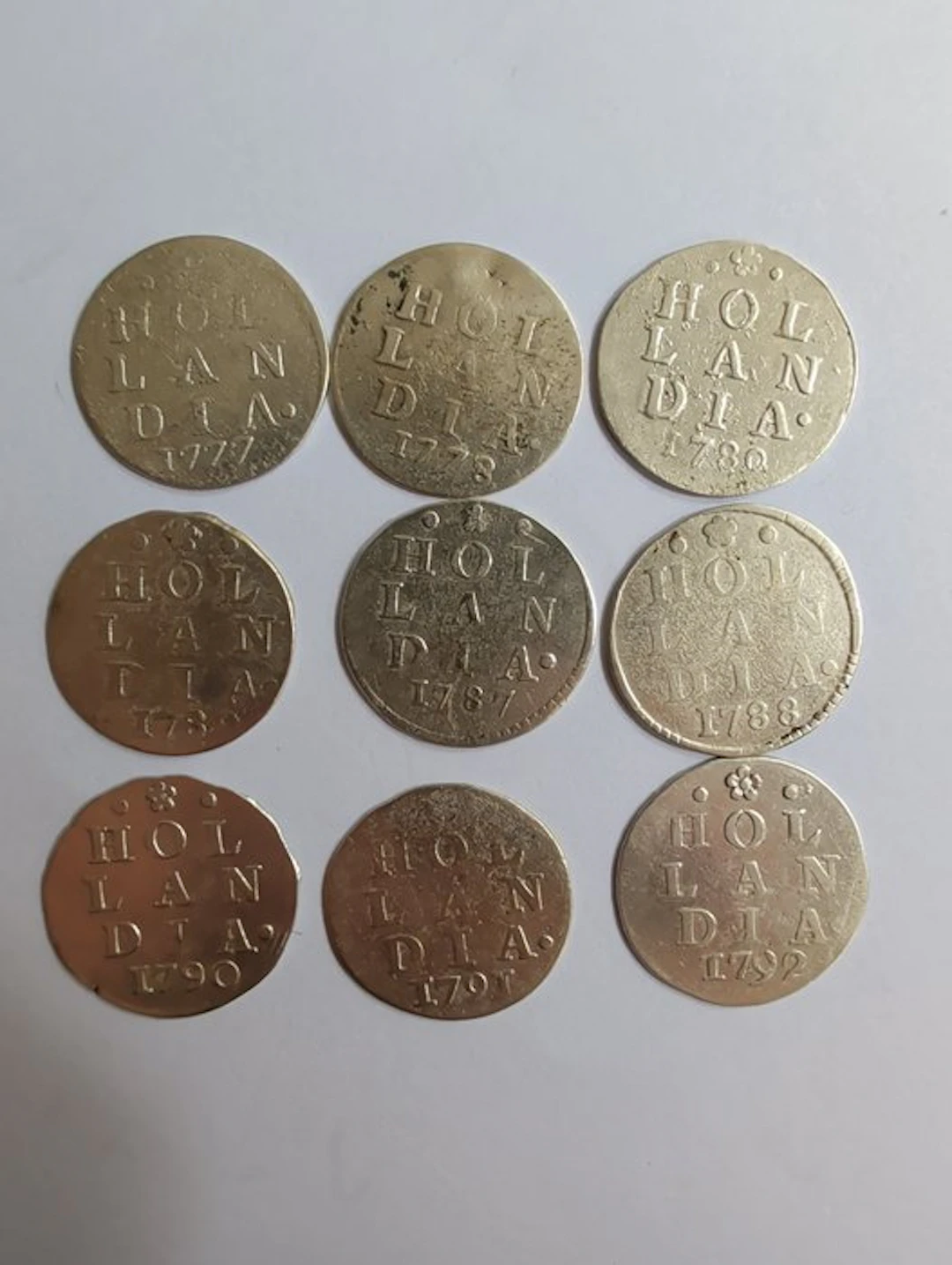 Netherlands, Holland Wapenstuiver 9 stuks 1777-1792 (No reserve price)