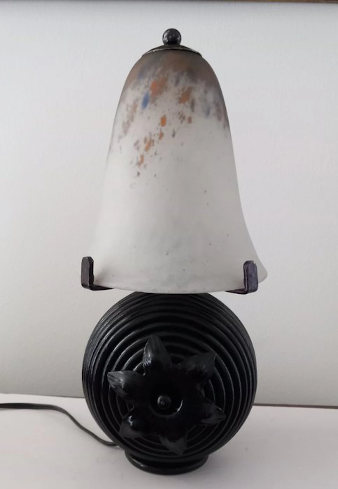 Daum Frères - Lamp - Wrought iron - Art Deco lamp