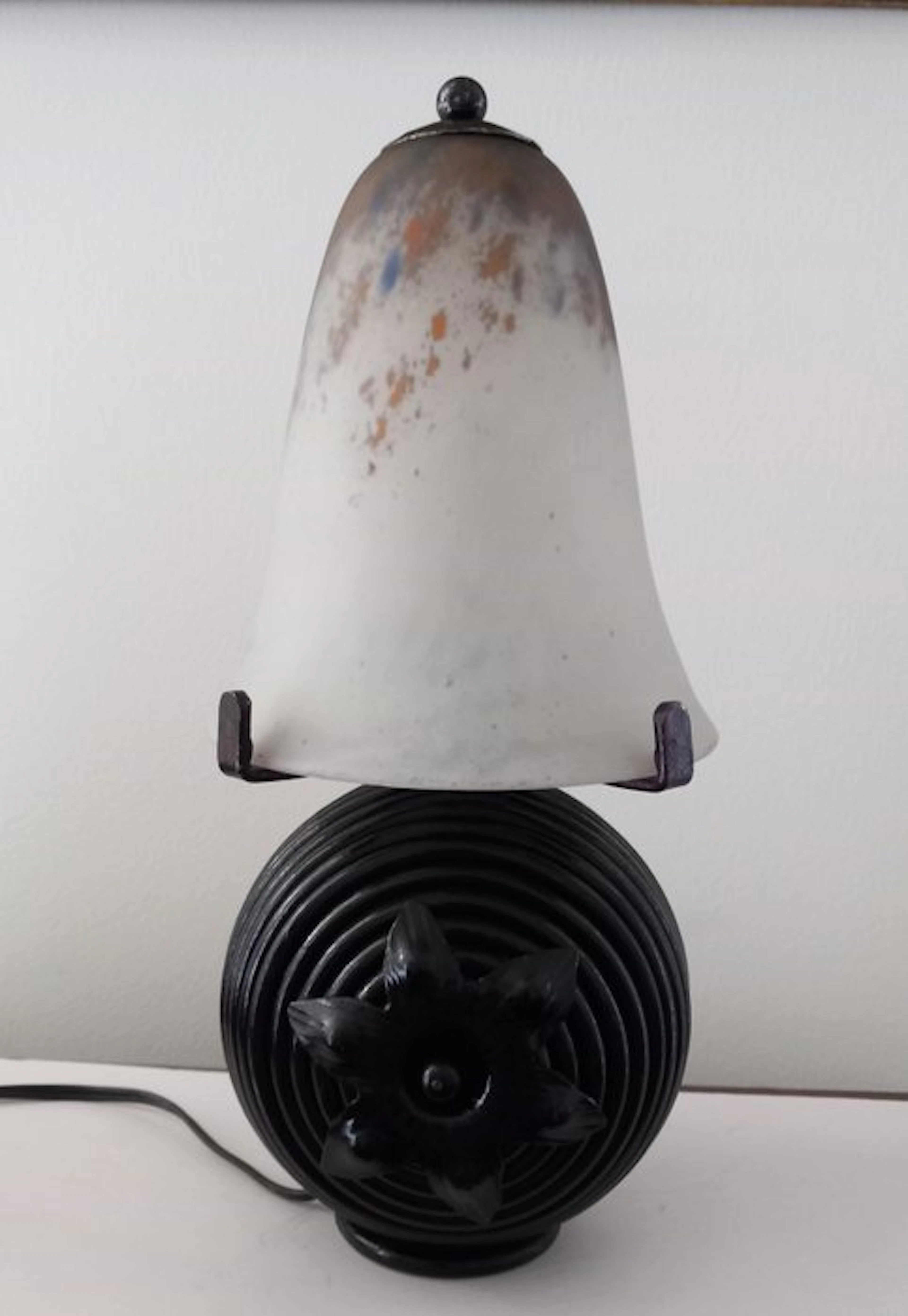 Daum Frères - Lamp - Wrought iron - Art Deco lamp