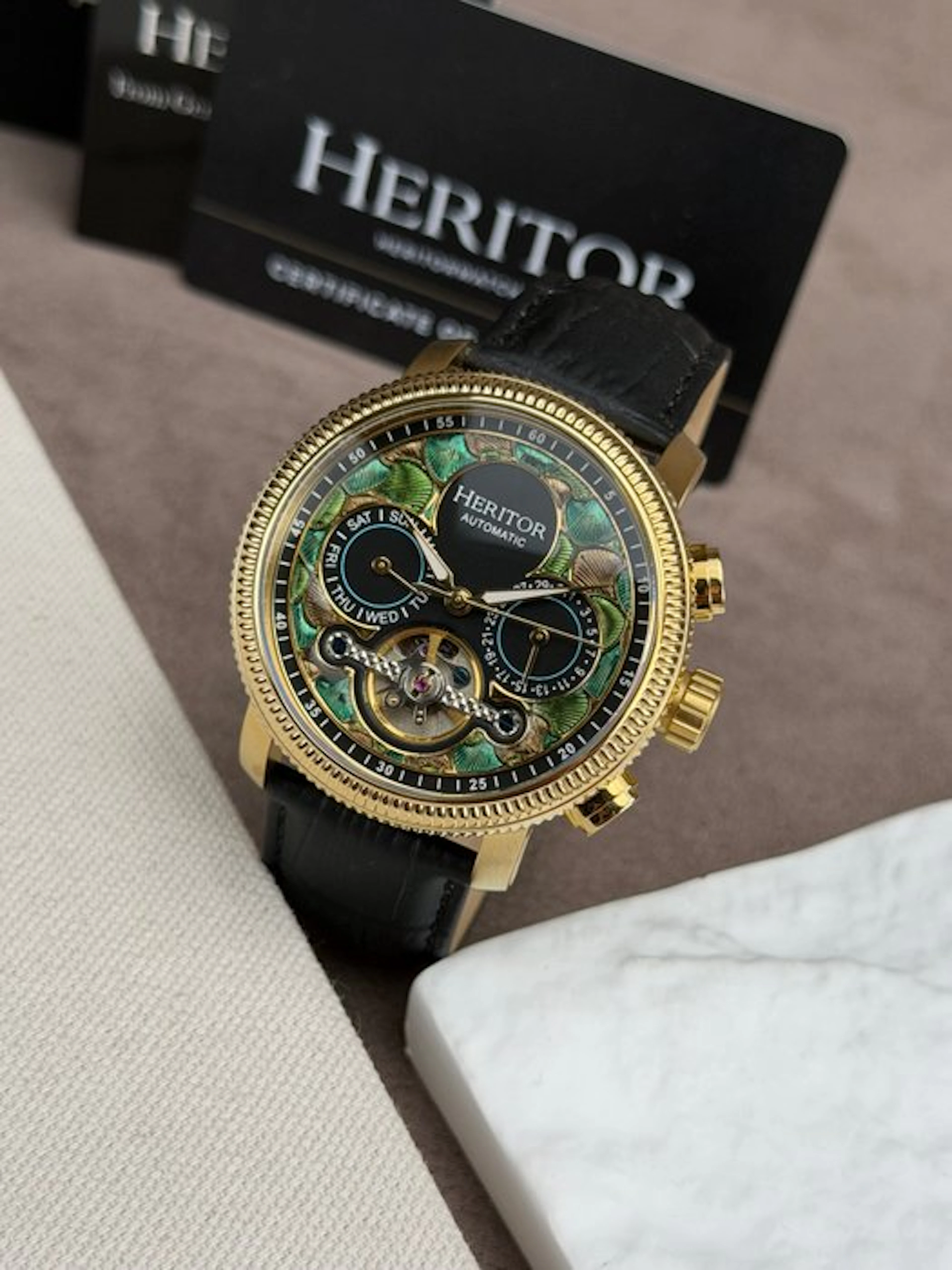 Heritor - Automatic Aura - Day/Date - Open Heart...