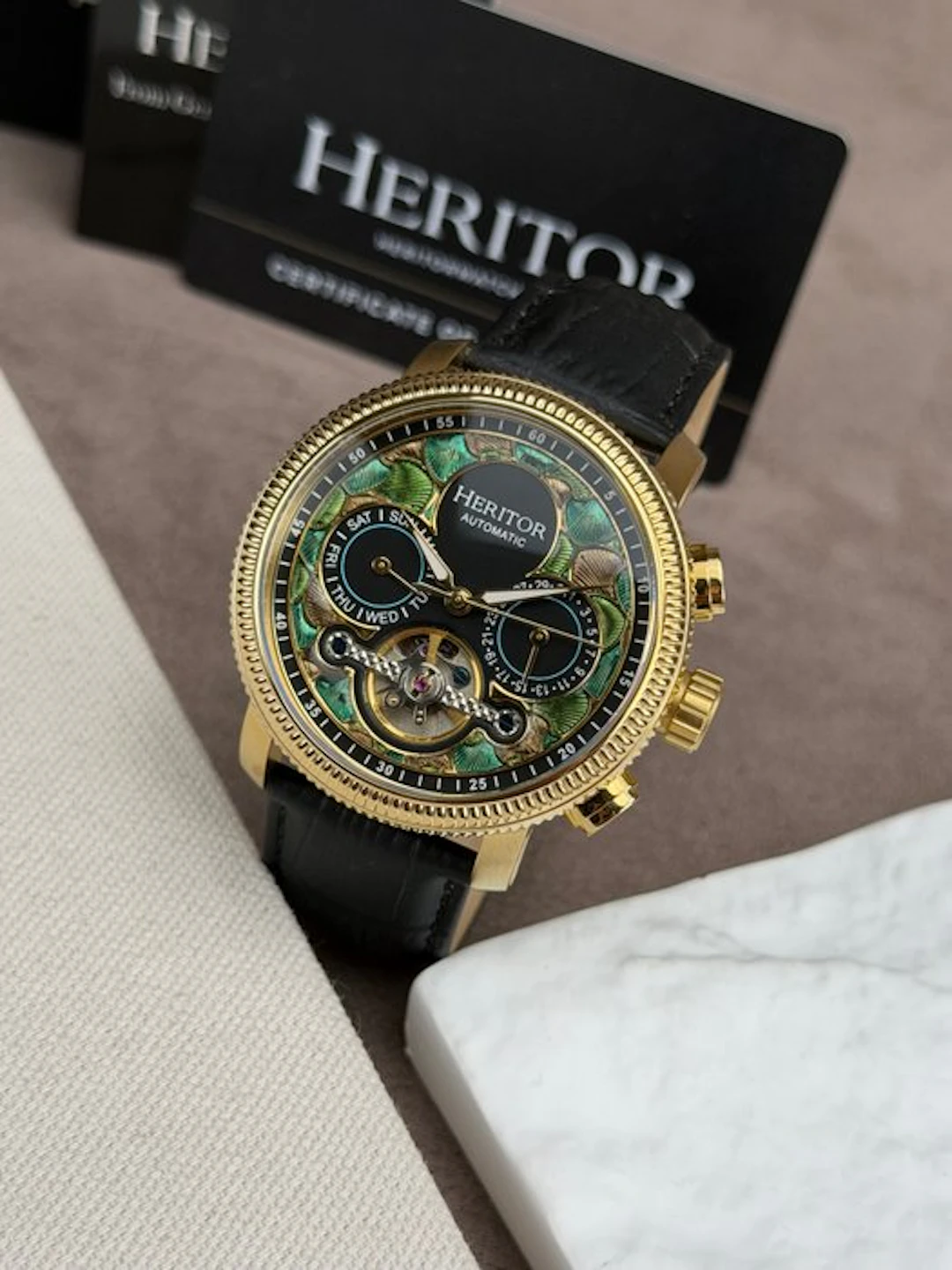 Heritor - Automatic Aura - Day/Date - Open Heart...