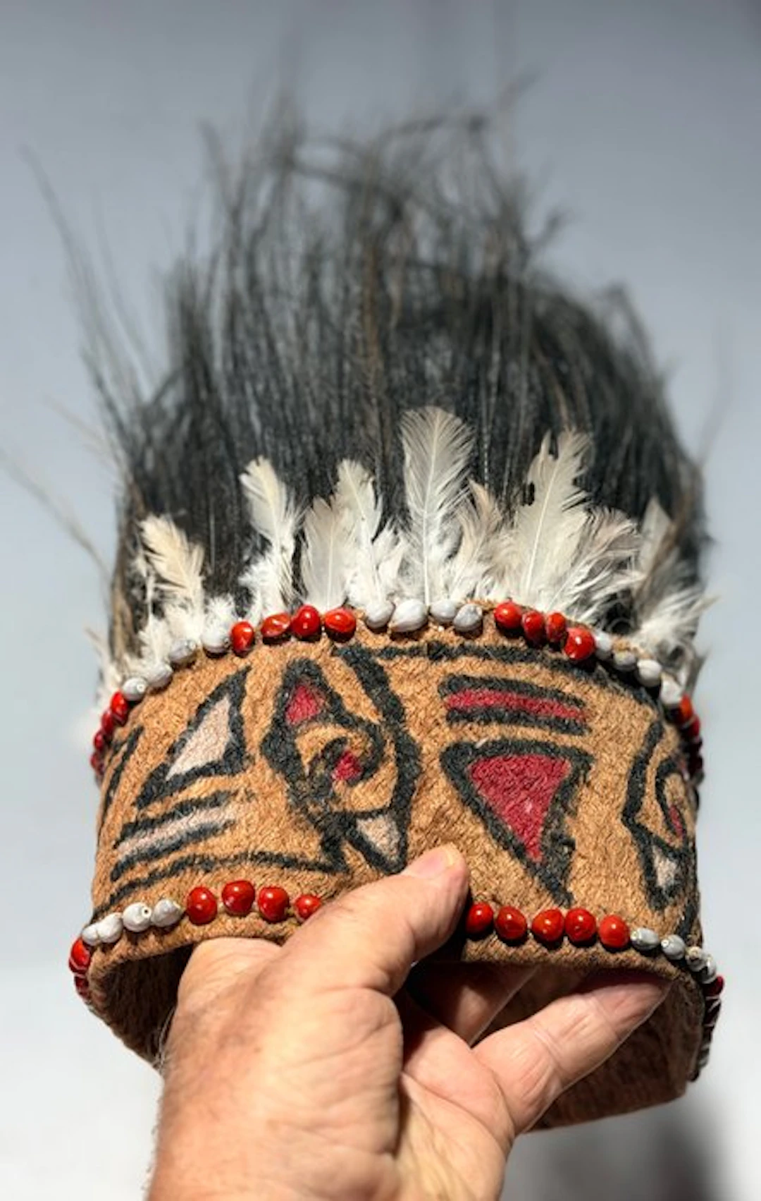 Well decorated head cap for ceremonial dances Sentani...