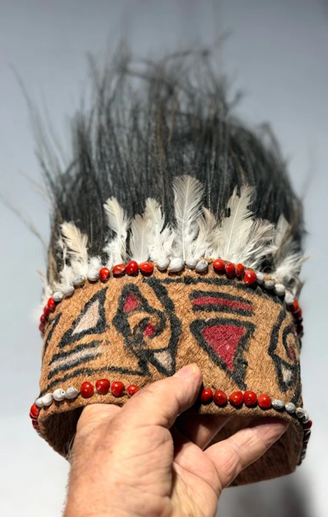 Well decorated head cap for ceremonial dances Sentani...