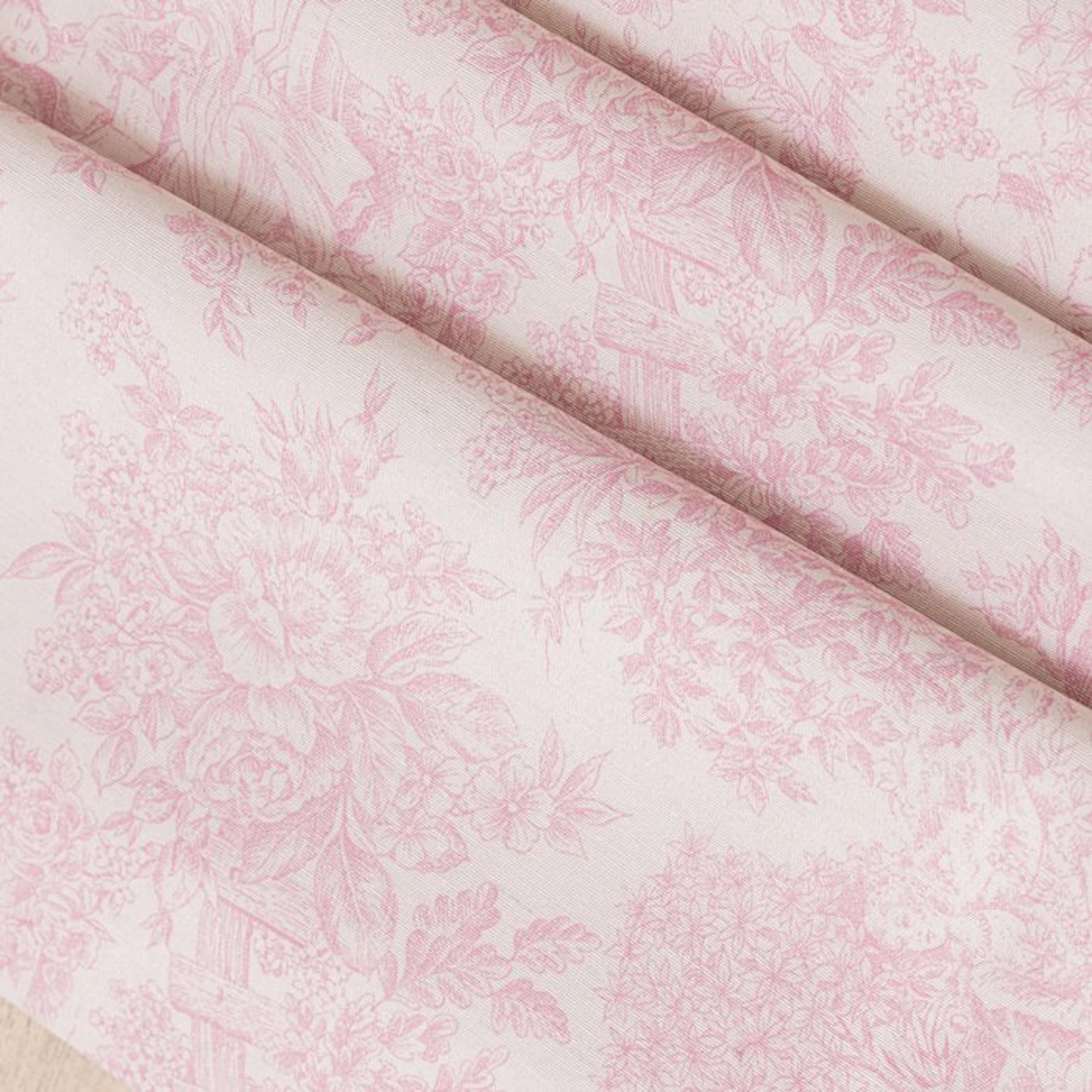 BA067 - Pink Toile de Jouy Fabric – 2.8 x 2.5 m...