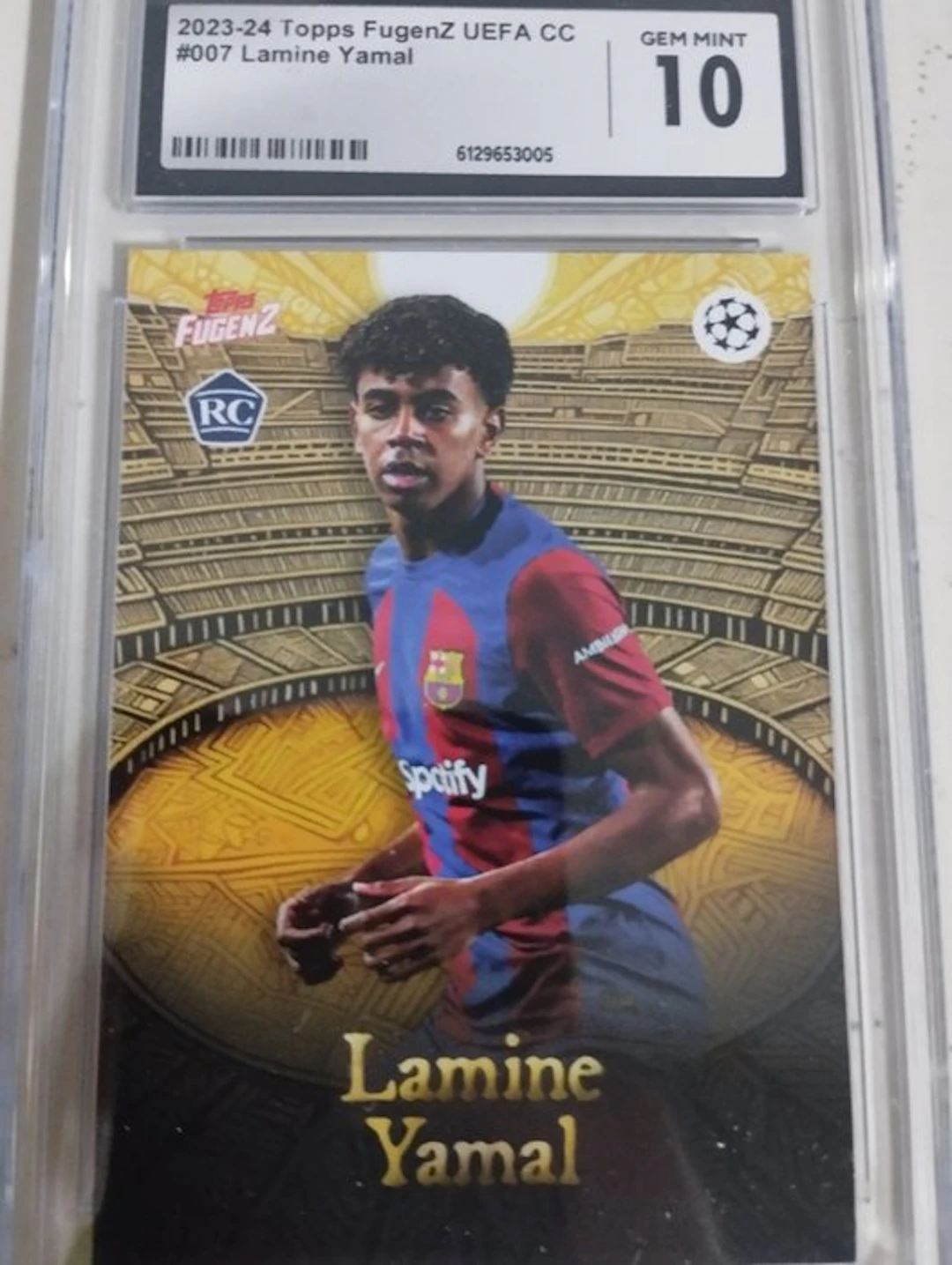 Lamine Yamal Rookie Topps FugenZ RC Gem Mint 10 Graded card - CGC 10