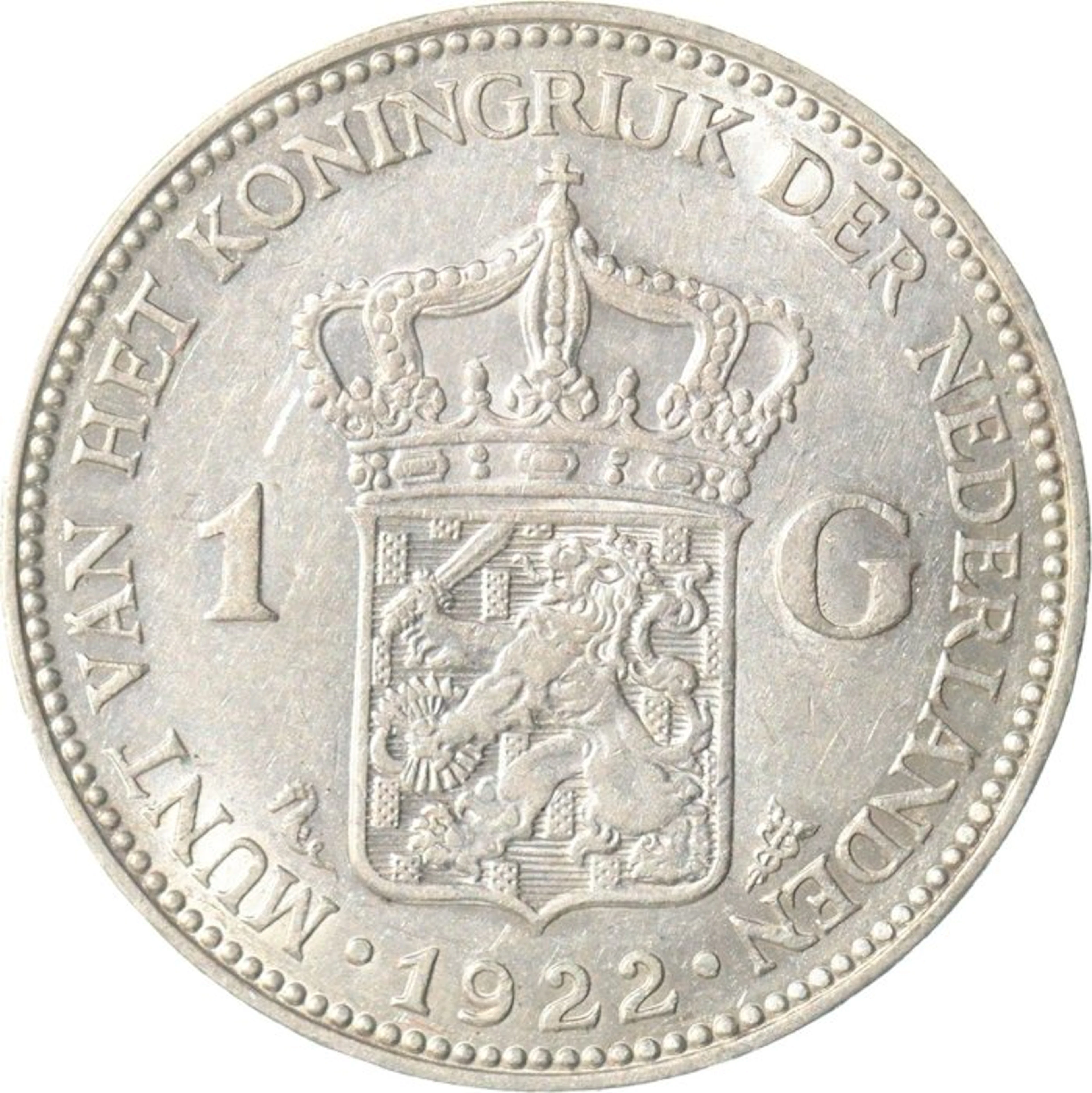 Netherlands. Wilhelmina. 1 Gulden 1922 KWALITEIT (No reserve price)