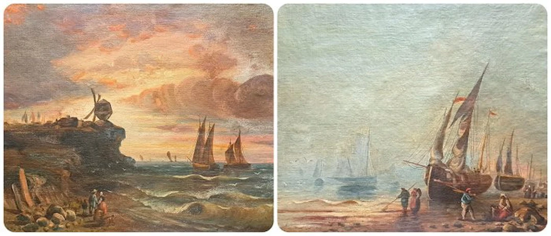 Dutch school (XIX) - De la brume matinale, au crépuscule imaginaire