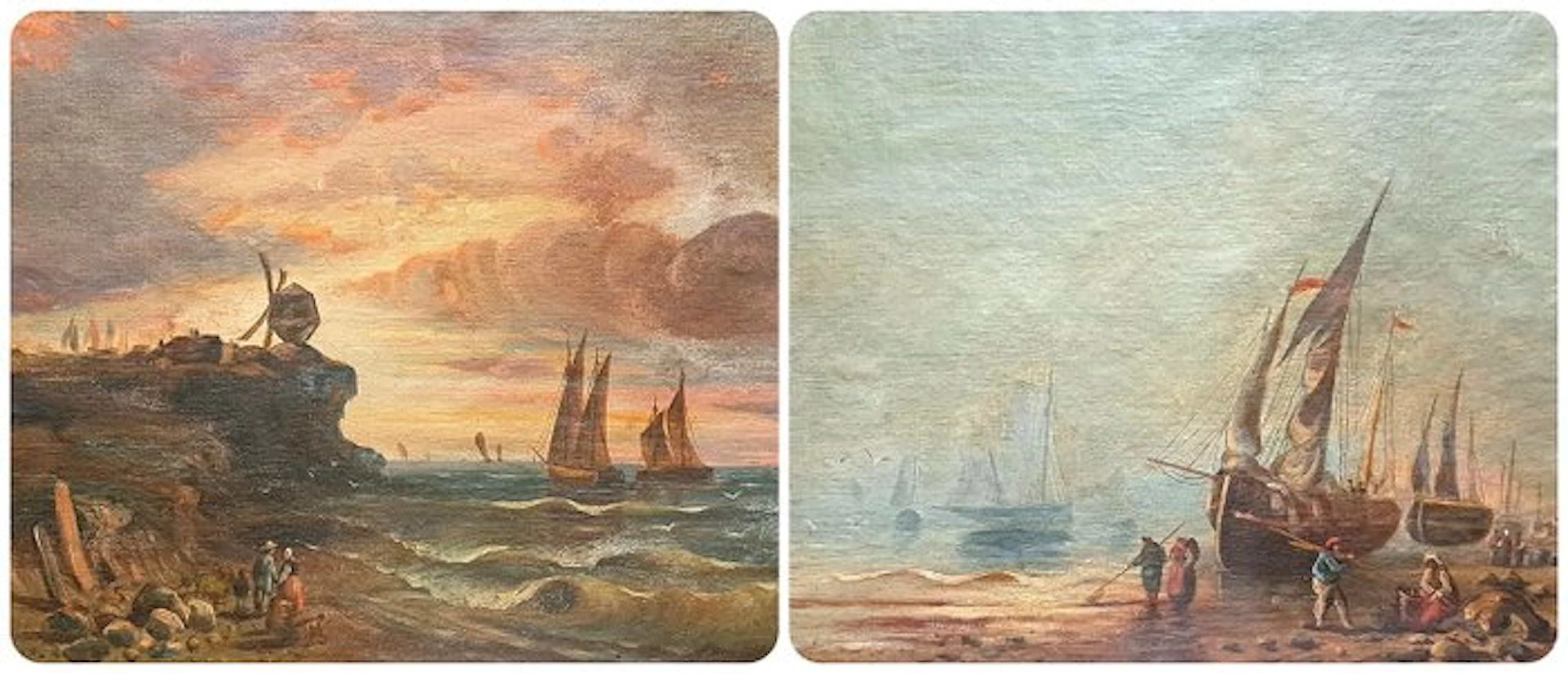 Dutch school (XIX) - De la brume matinale, au crépuscule imaginaire