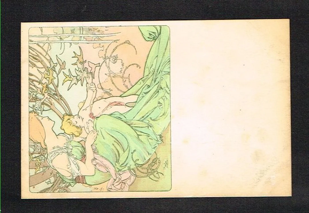 Mucha - Illustrator - Art Nouveau - Unwritten Postcard...
