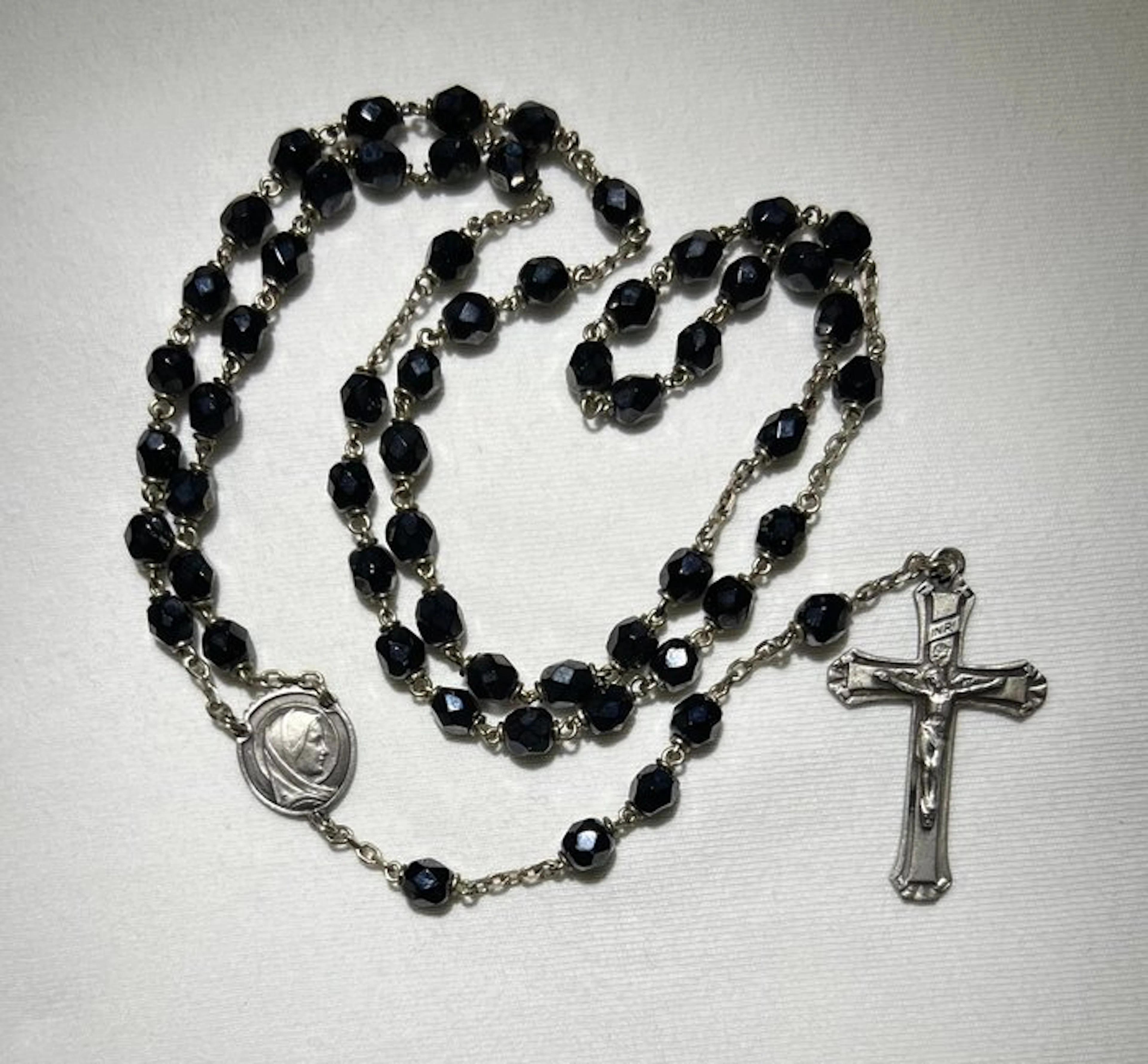 Rosary - Silver - 1930-1940 - Glass