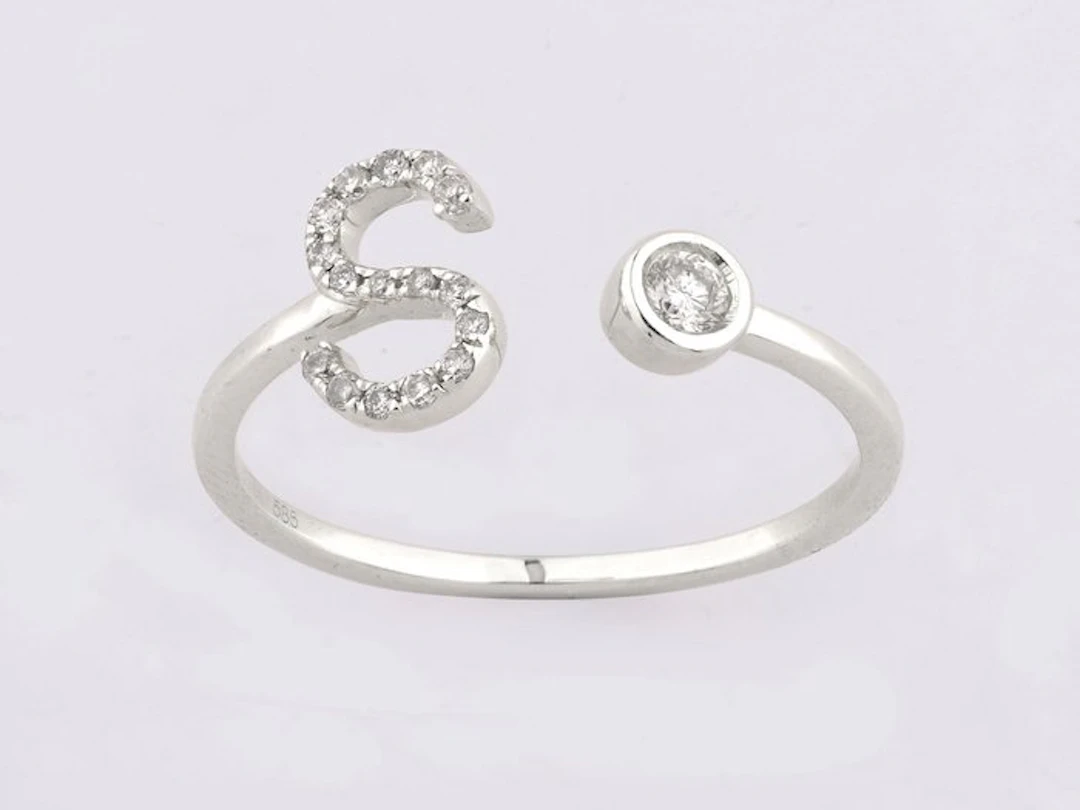 No reserve price - Ring - 14 kt. White gold - 0.12ct. tw. Diamond (Natural)