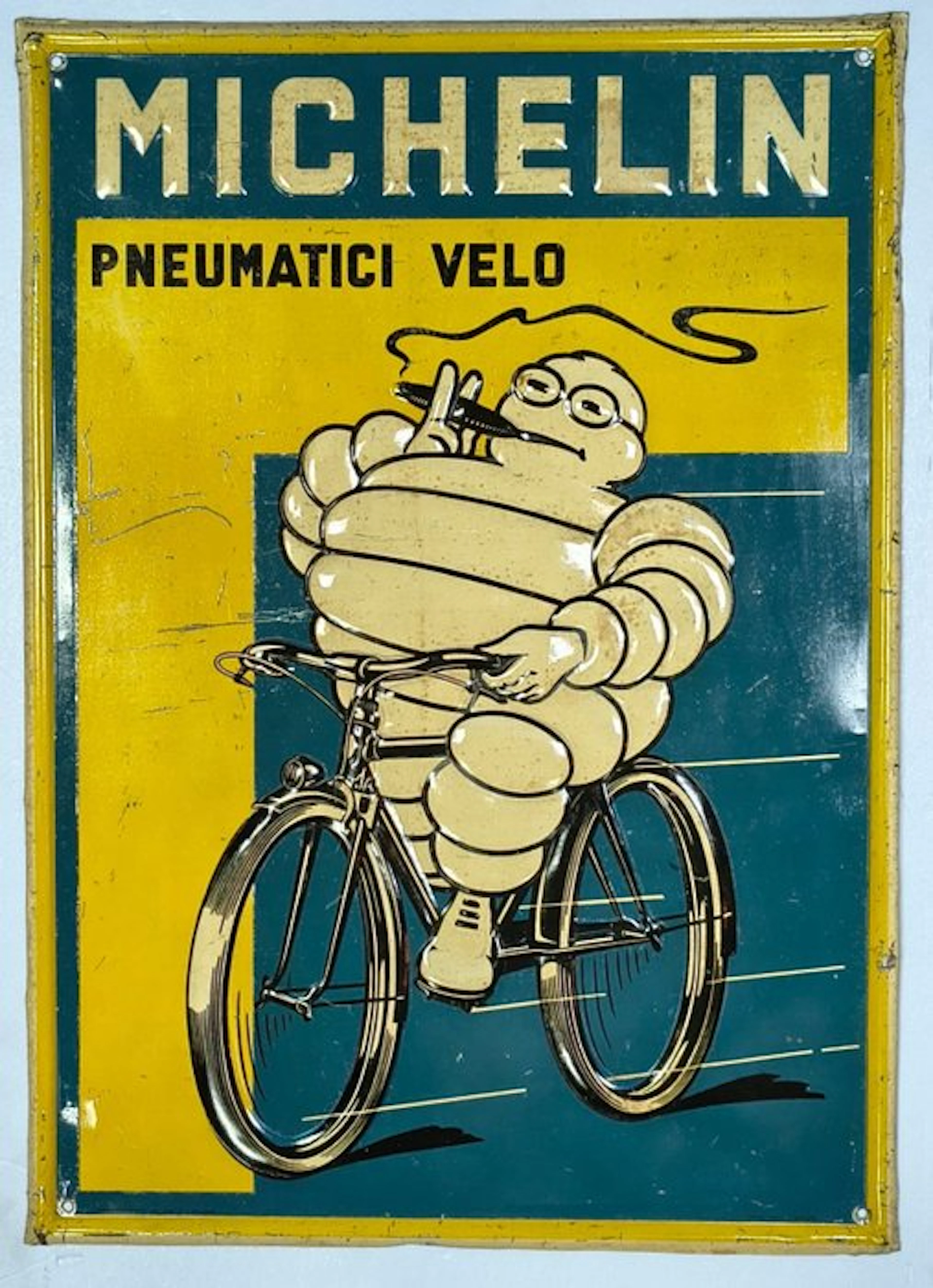 Michelin - Embossed litho 50 x 70 1930s "Pneumatici Velo" Stab