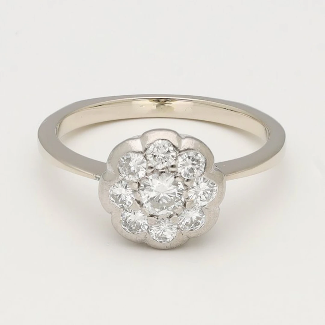 Ring - 14 kt. White gold Diamond (Natural)