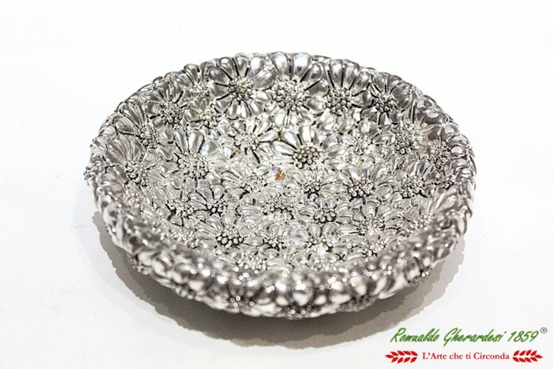 Piattino Sovrani Argenti Margherite in lastra argento - Saucer - .800 silver