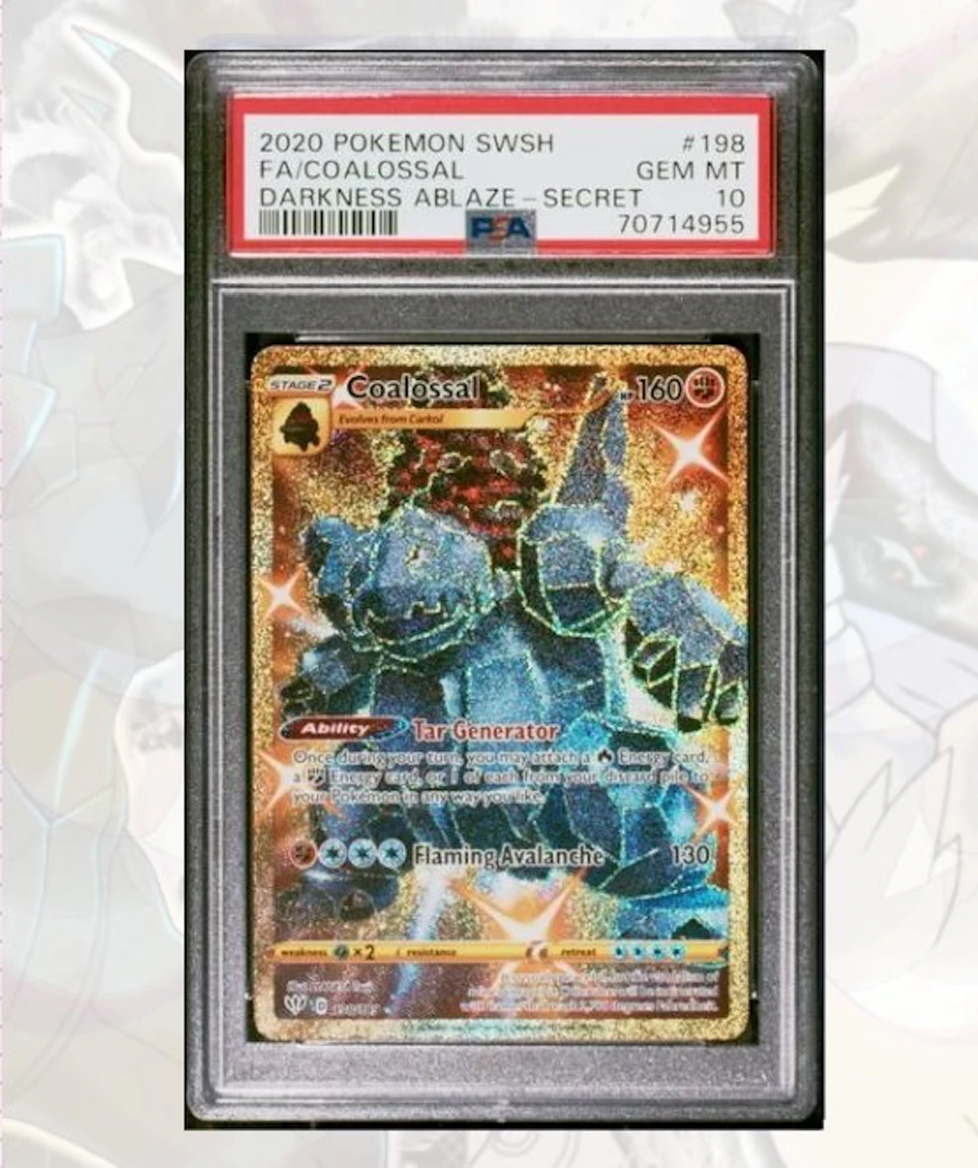 Pokémon - 1 Graded card - Coalossal Secret Rare - 198/189...