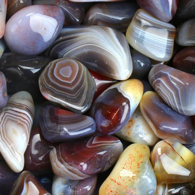 Last Lot! - Botswana Agate - Tumbled Stones - XL Lot- 0.95 kg