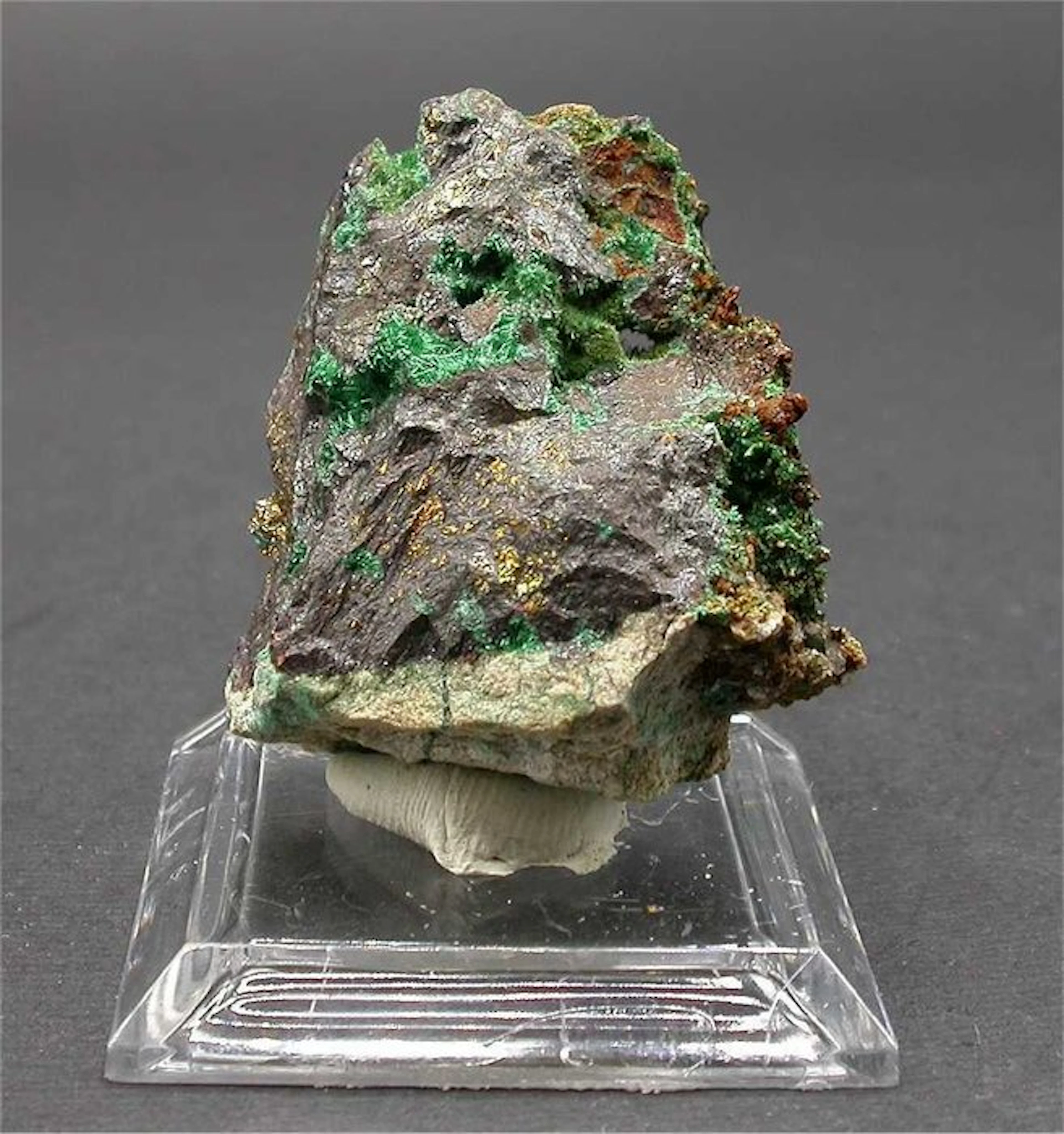 Malachite Crystals on matrix - Height: 4 cm - Width: 3.5 cm- 40 g - (1)