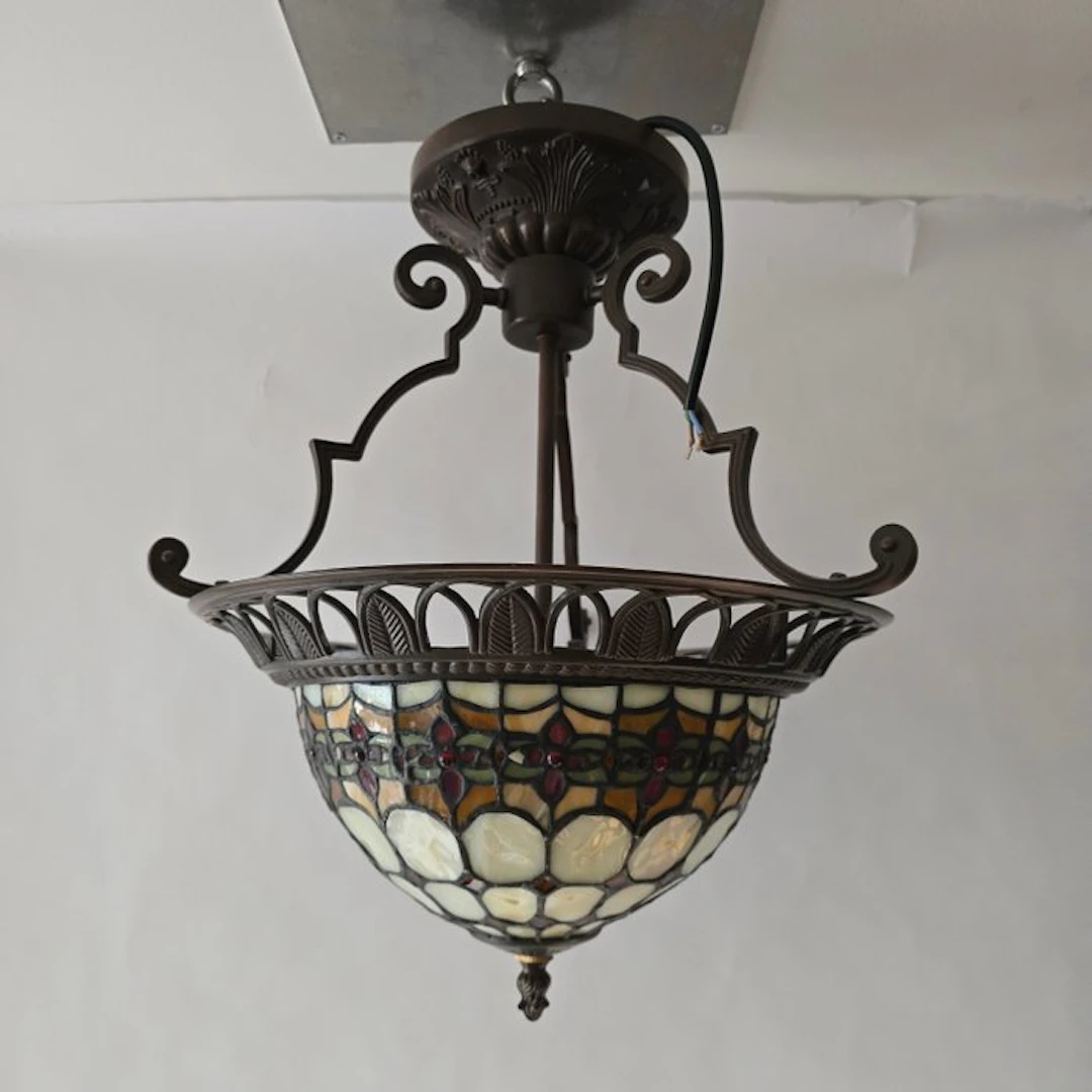 Tiffany stijl plafonnière / plafondlamp - Ceiling lamp - Stained glass