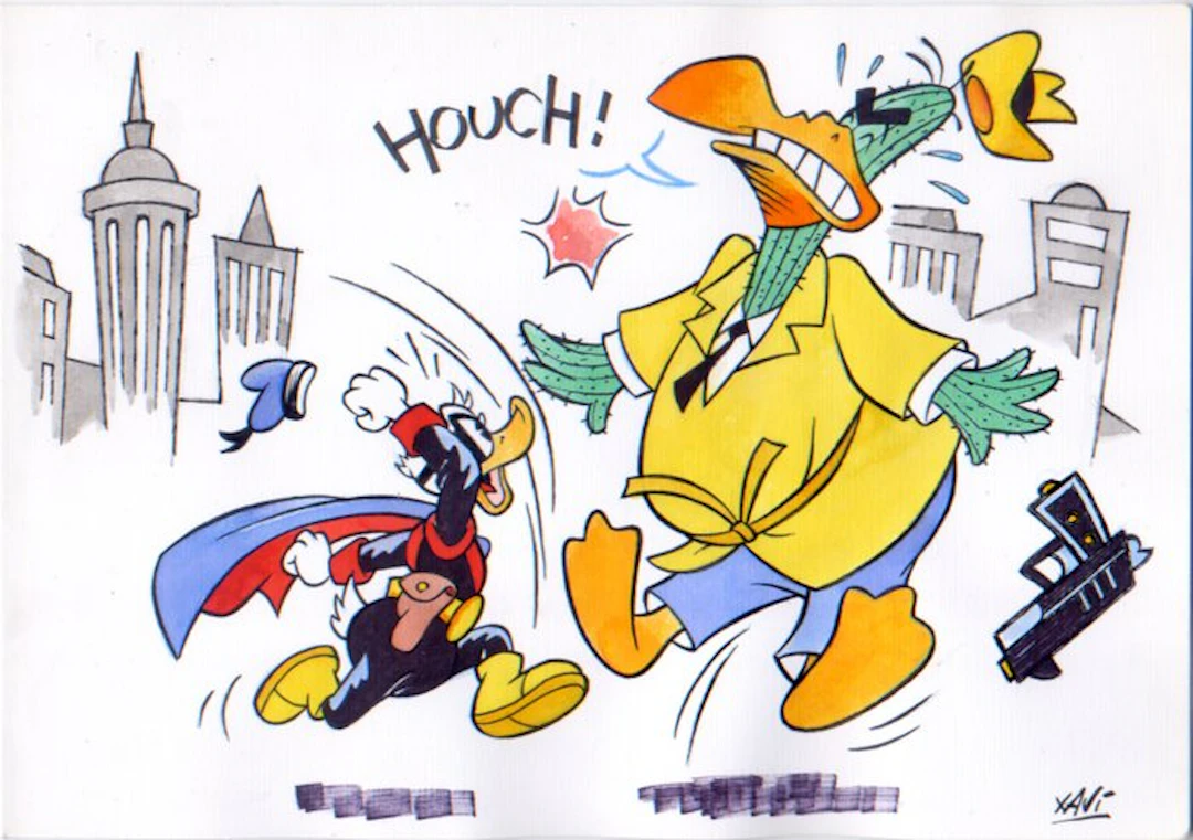 Xavi - 1 Original colour drawing - Donald Duck - Duck Avenger - Paperinik