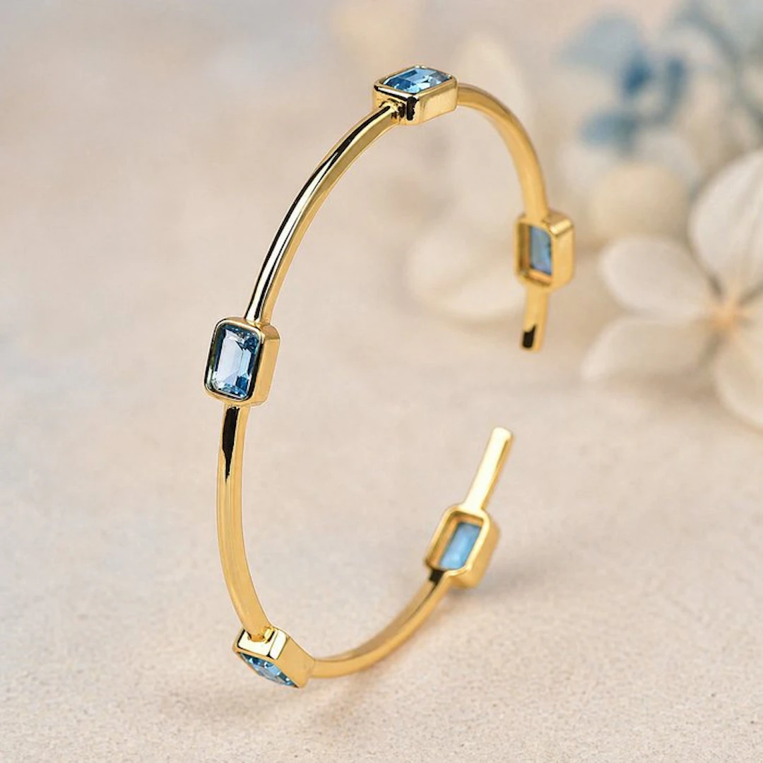 No reserve price - Bracelet Silver - Topaz - Certified