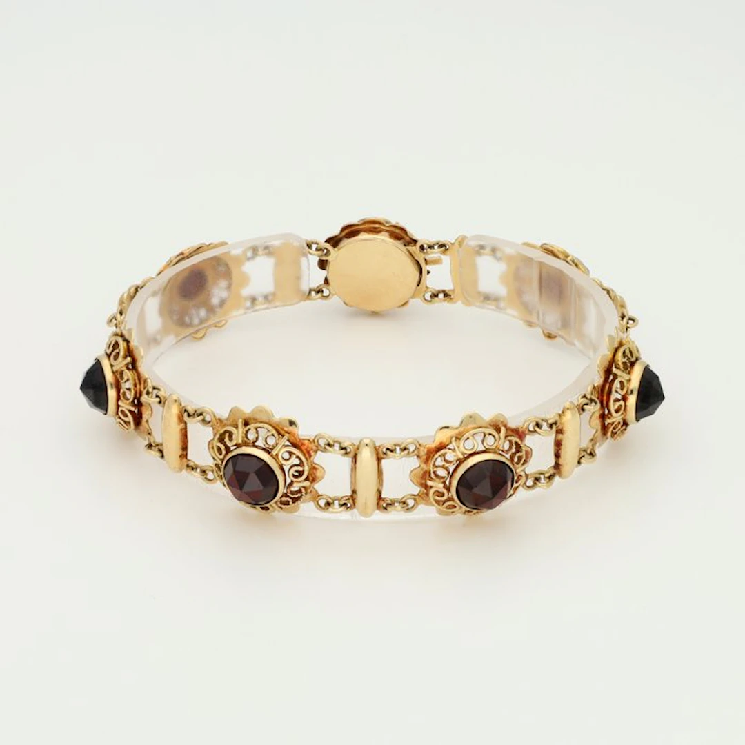 Bracelet - 14 kt. Yellow gold - Garnet