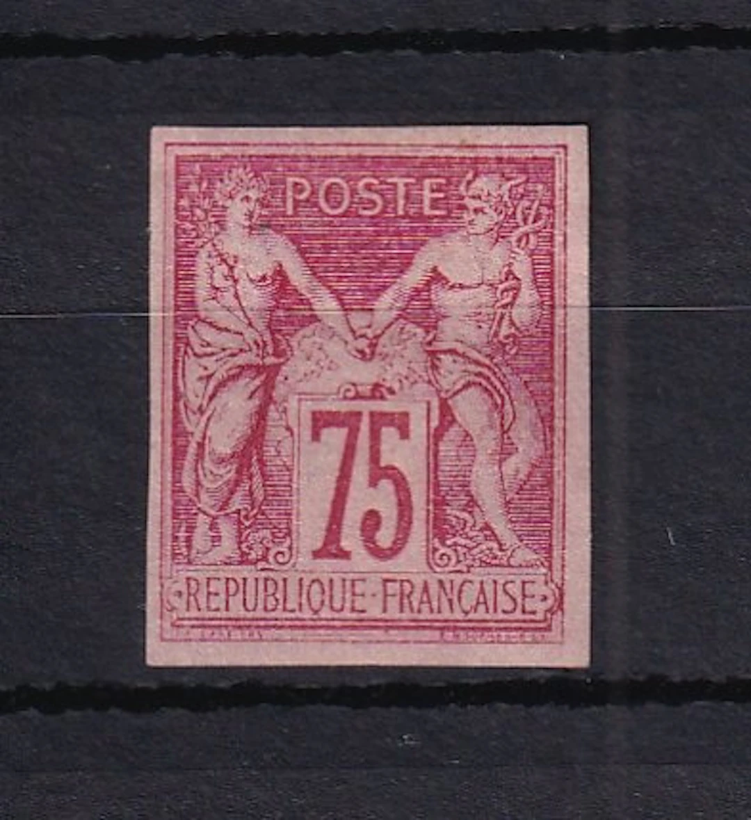 France 1885 - Cost €1,100, Sage 75c pink Type II, non-serrated. - Yvert n°81a