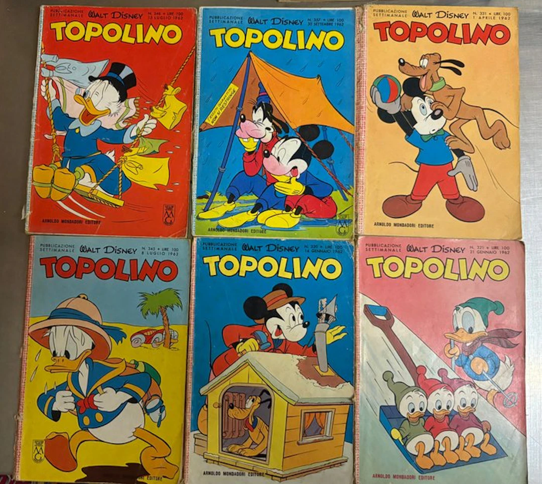 Topolino 301/400 - Lotto di 6 libretti - 6 Comic - First edition - 1962/1962