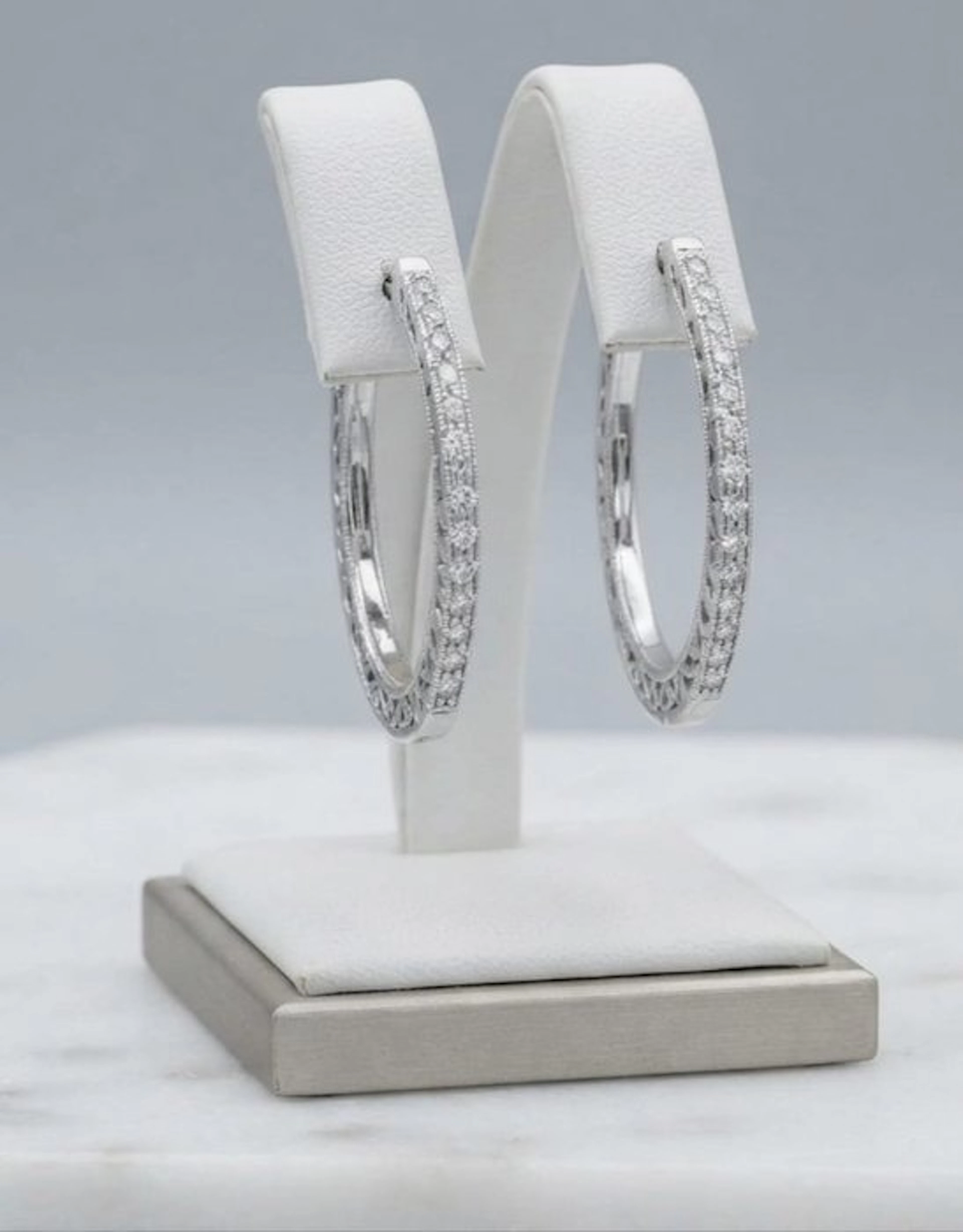 Earrings - 18 kt. White gold - 0.40ct. tw. Diamond (Natural)