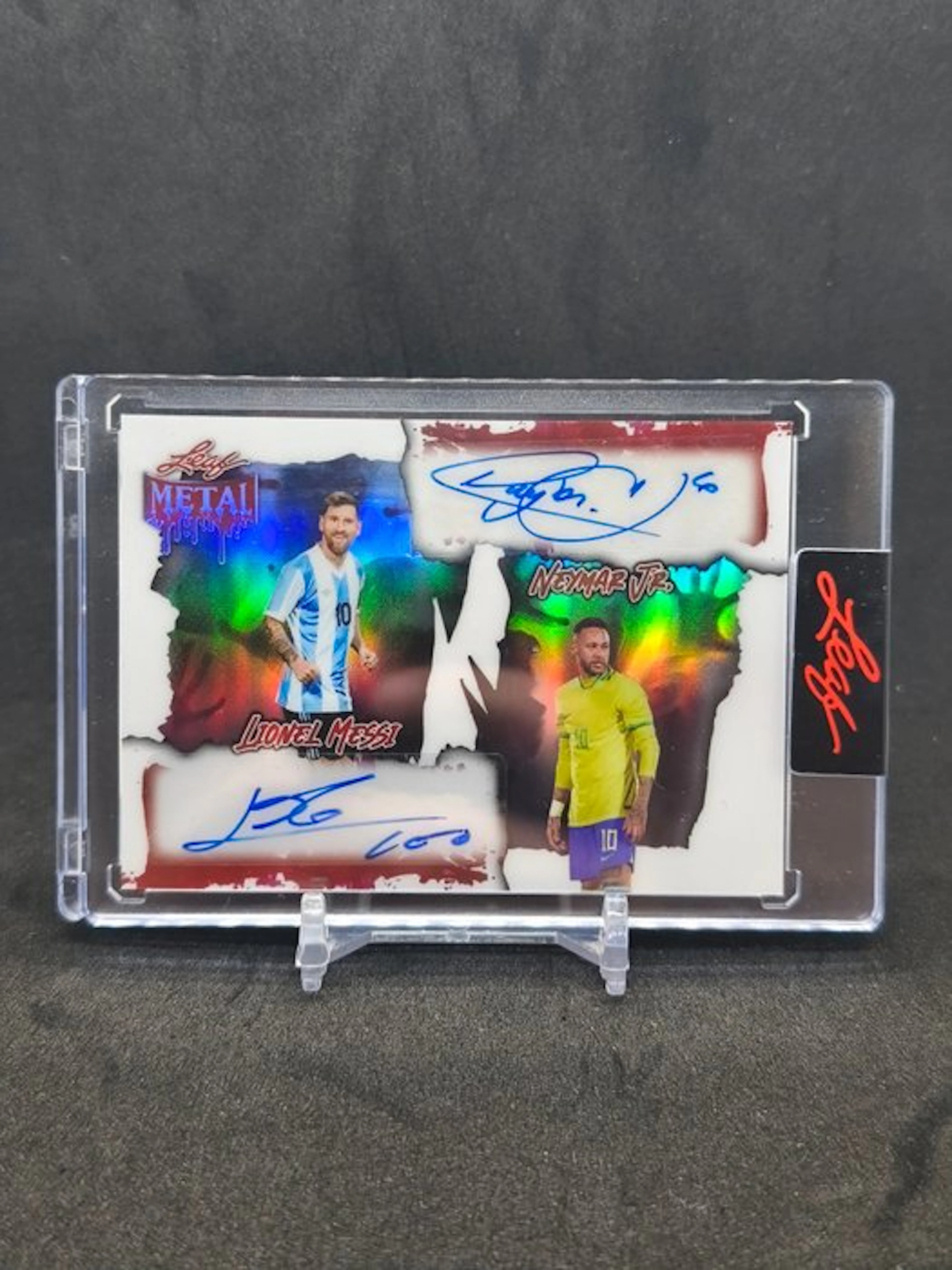 Leaf Leaf Metal Lionel Messi Neymar Jr Halloween Dual Auto 1/1 Lionel Messi