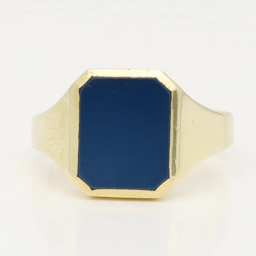 Signet ring - 14 kt. Yellow gold - Lagensteen