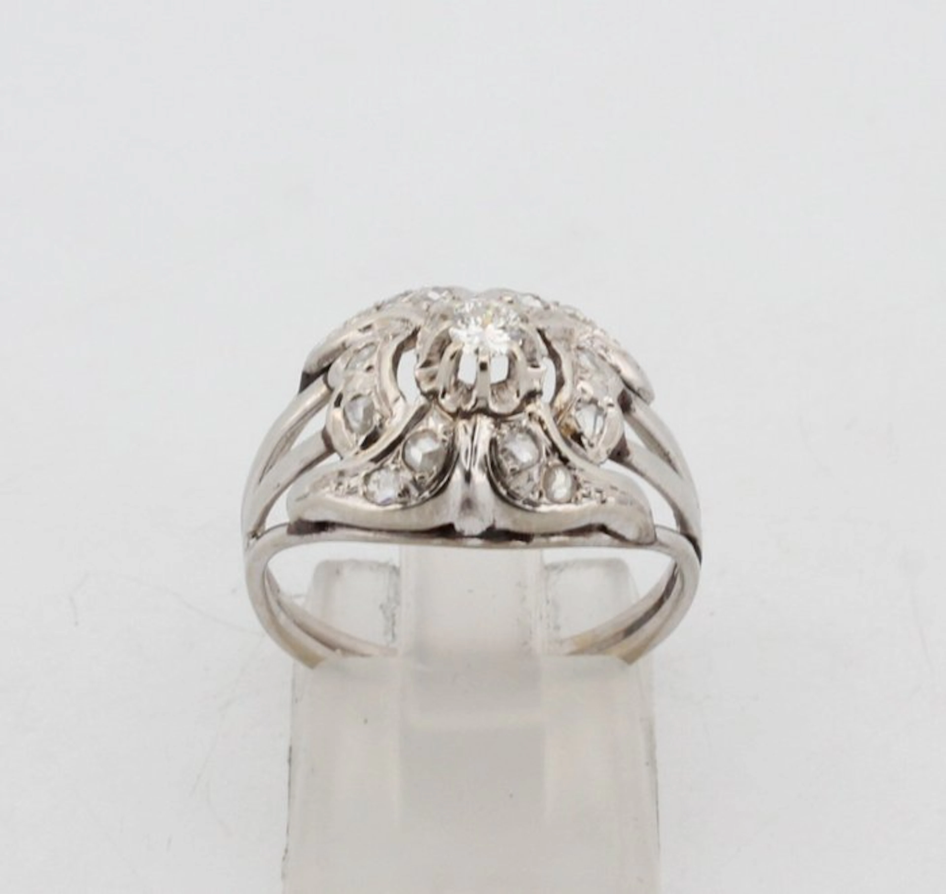No reserve price - Ring - 18 kt. White gold Diamond (Natural) - Diamond