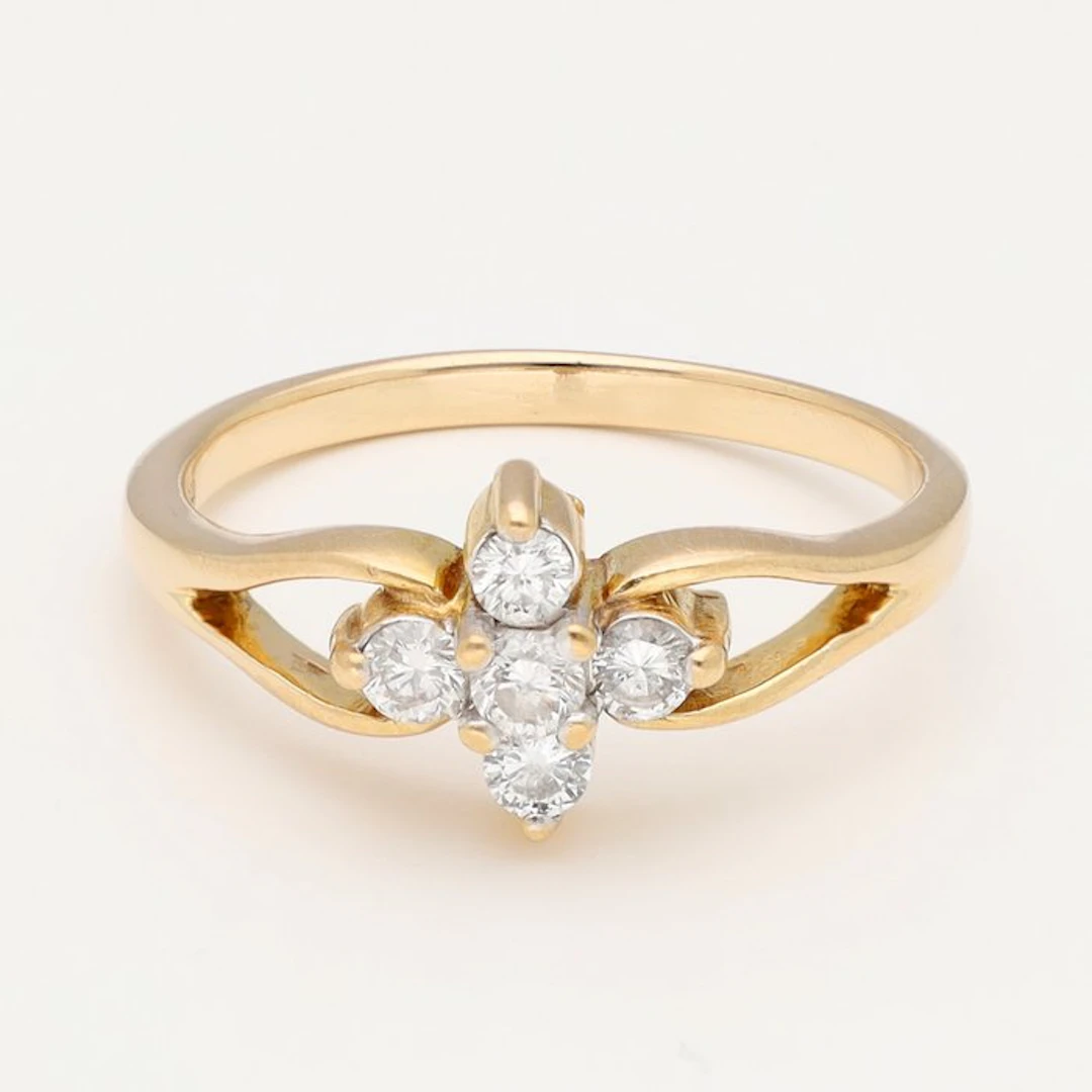 Ring - 18 kt. Yellow gold Diamond (Natural)