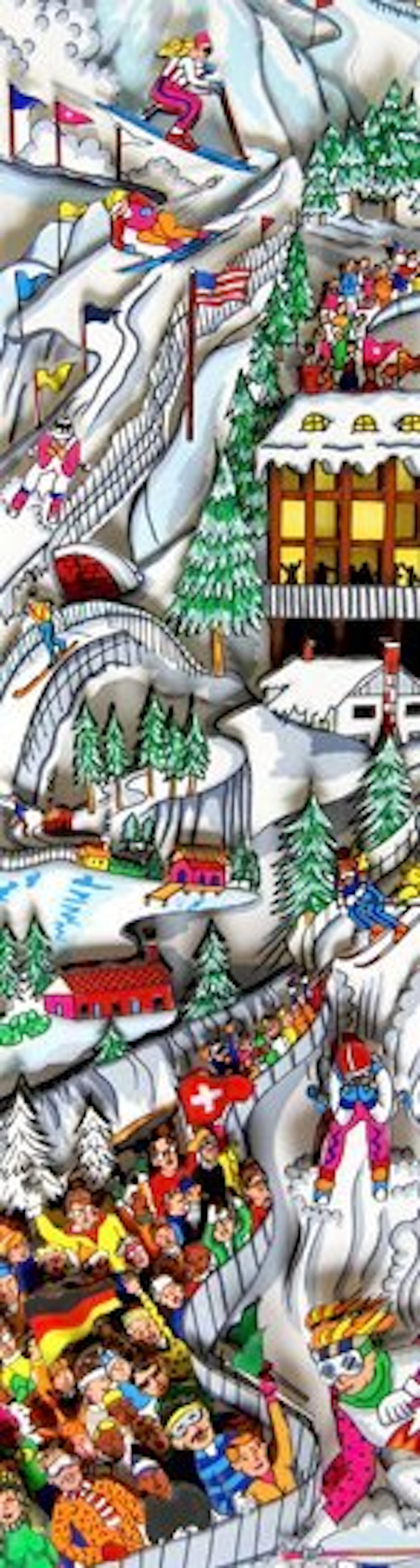 Charles Fazzino (1955) - Hitting the Slopes