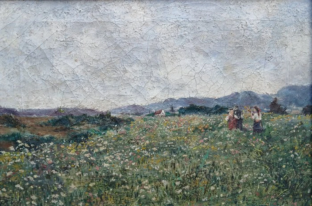 François Maréchal (1861-1945) - In het bloemenveld - omgeving van Namen