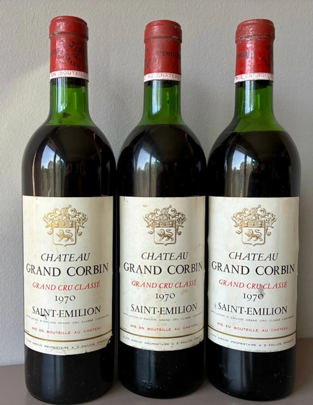 1970 Chateau Grand Corbin - Saint-Émilion Grand Cru Classé - 3 Bottles (0.75L)