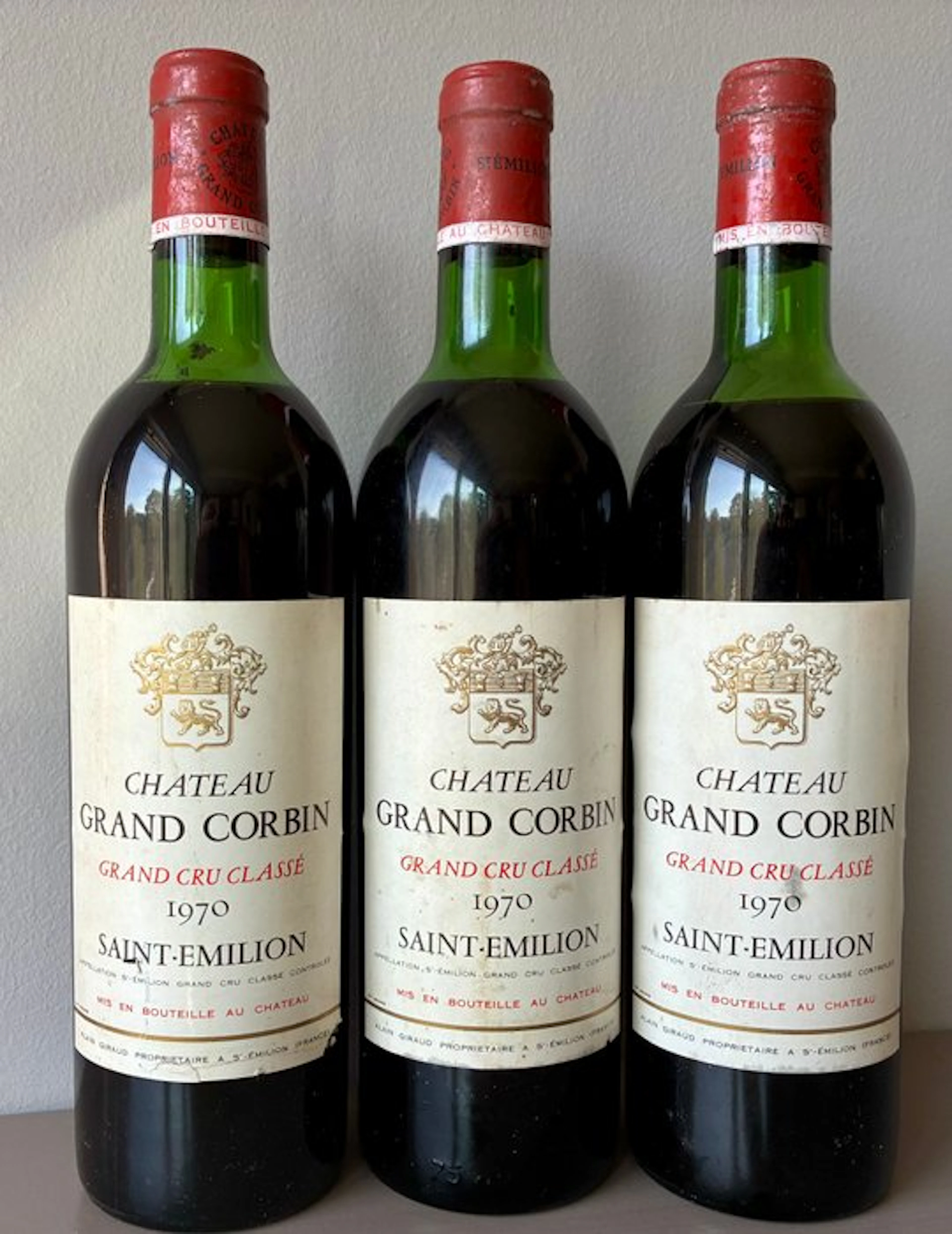1970 Chateau Grand Corbin - Saint-Émilion Grand Cru Classé - 3 Bottles (0.75L)