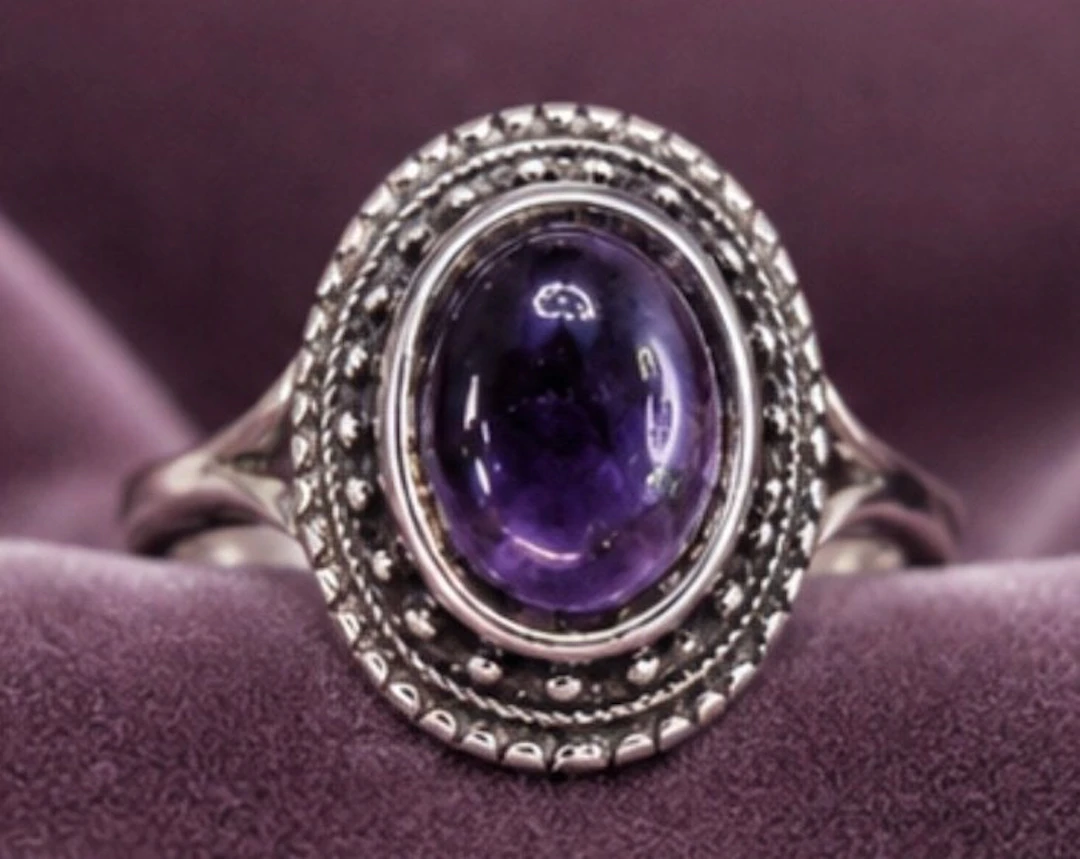 Vintage French Sterling Silver 925 Amethyst Ring 4 Gr - Ring