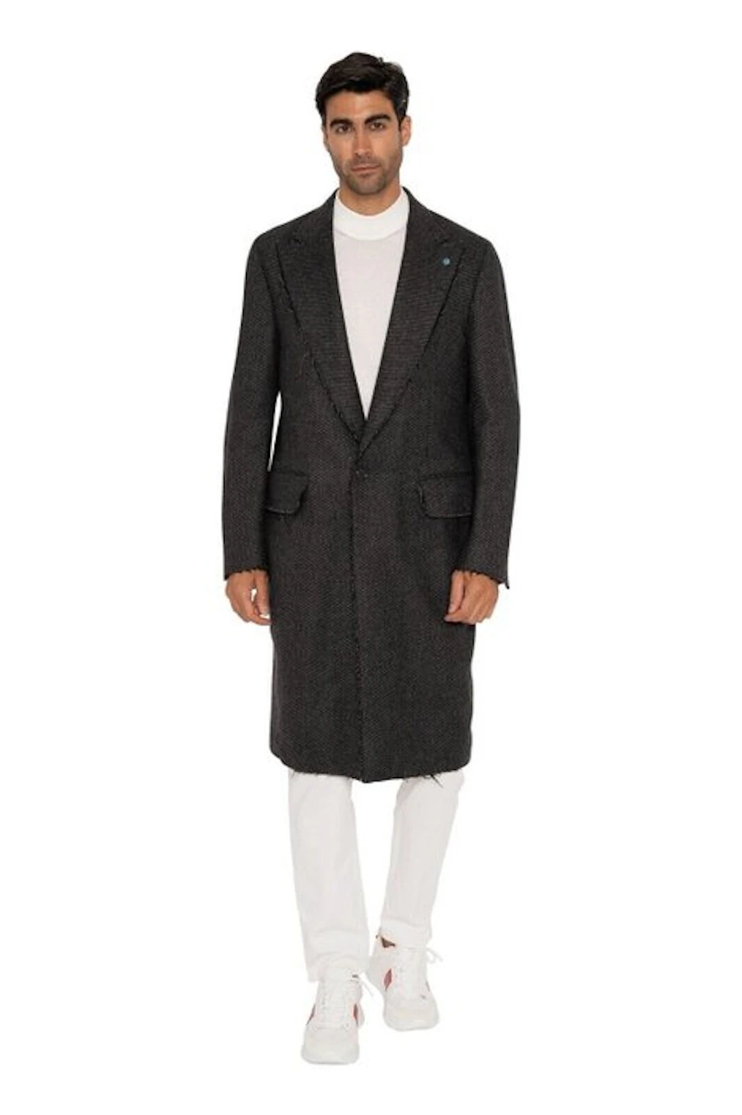 EIDOS by ISAIA NAPOLI - 48 IT - Gray Coat Overcoat Wool...